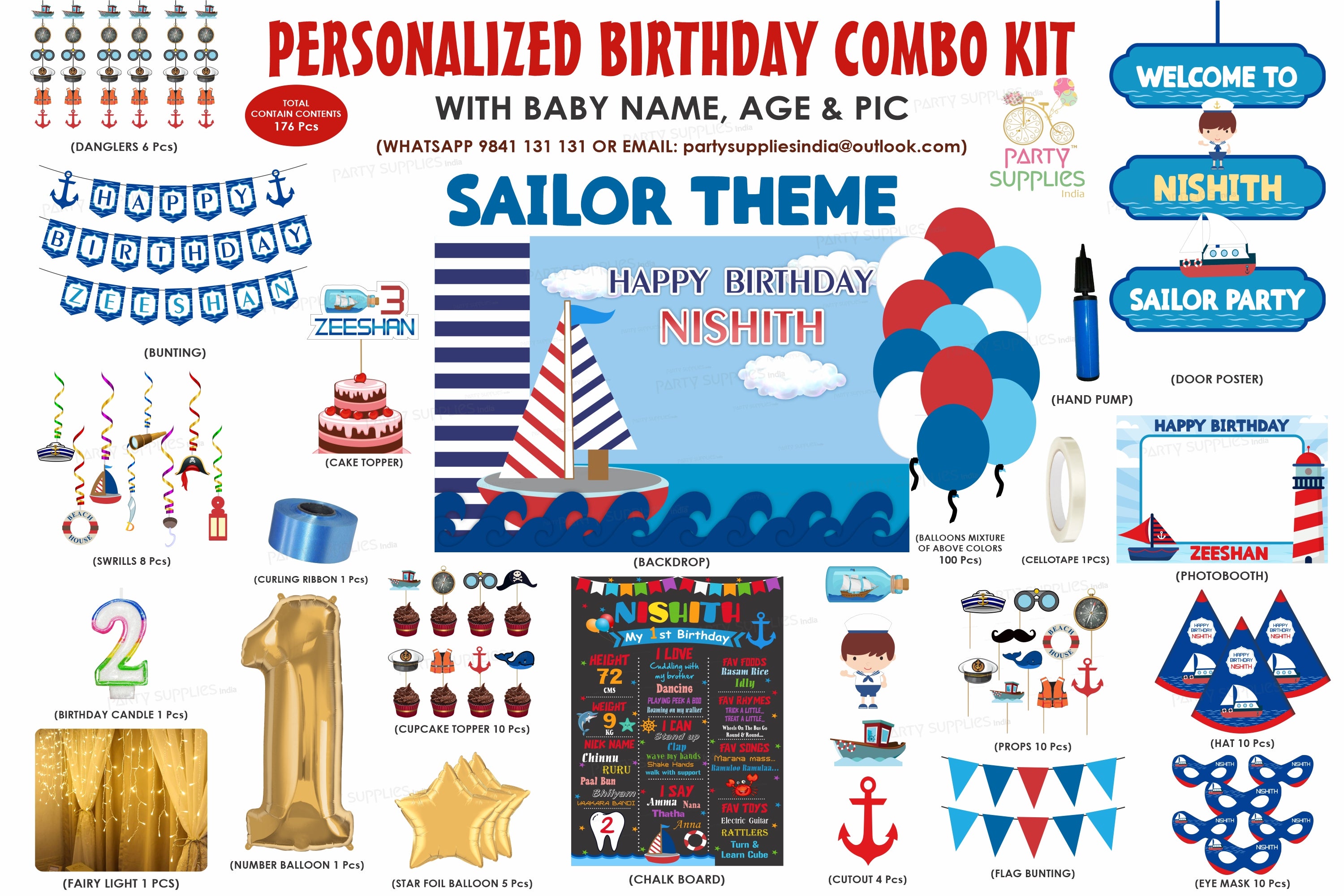 PSI Sailor Theme Premium Kit  Birthday Party Supplies India Online