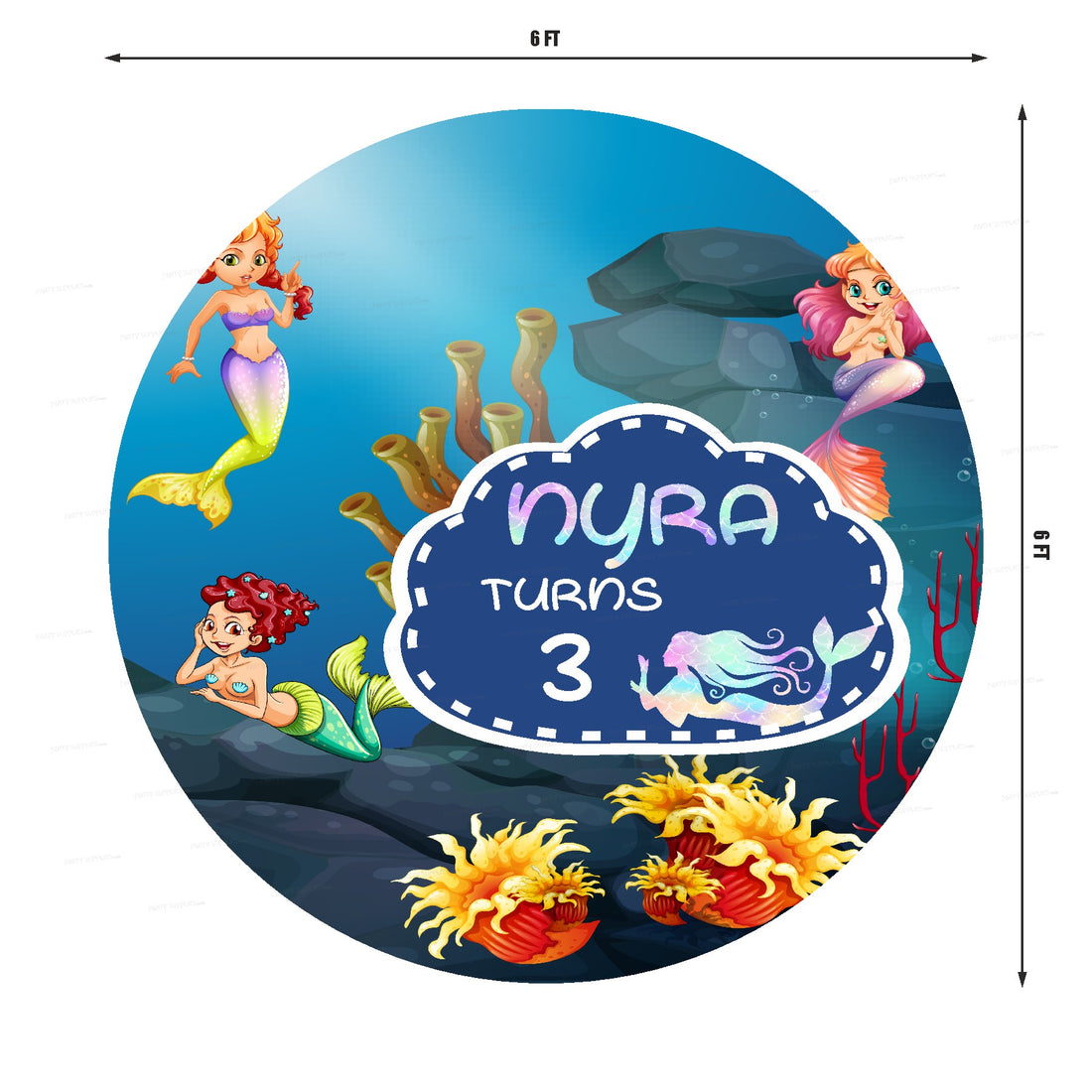 Mermaid Theme Customized Round Backdrop
