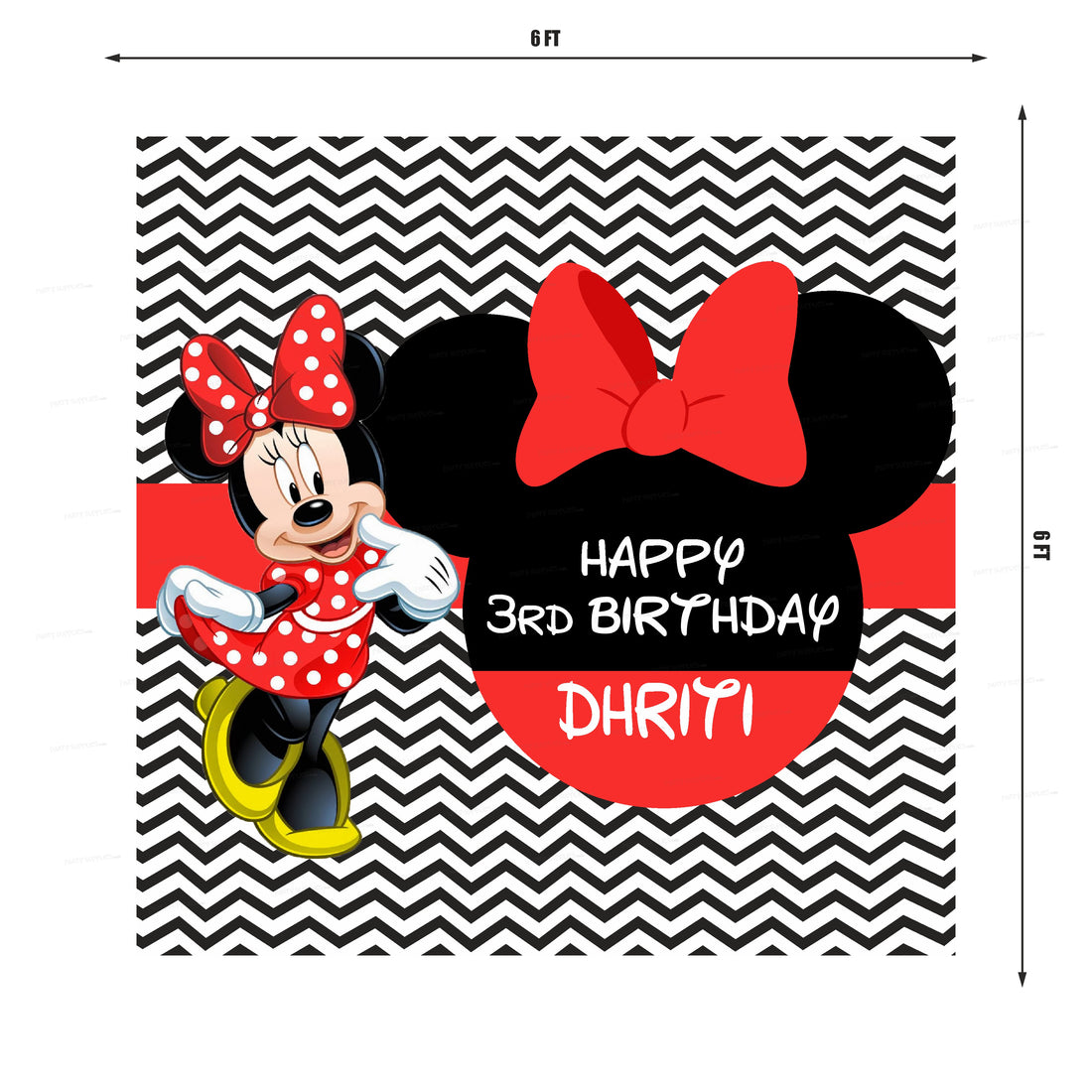 Minnie Mouse Red Theme Square Backdrop