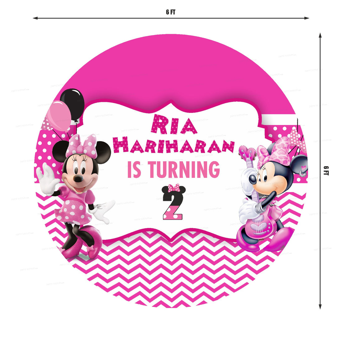 Minnie Mouse Theme Round Backdrop