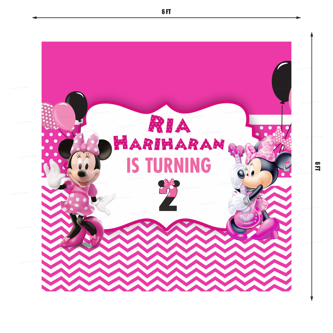 Minnie Mouse Theme Square Backdrop