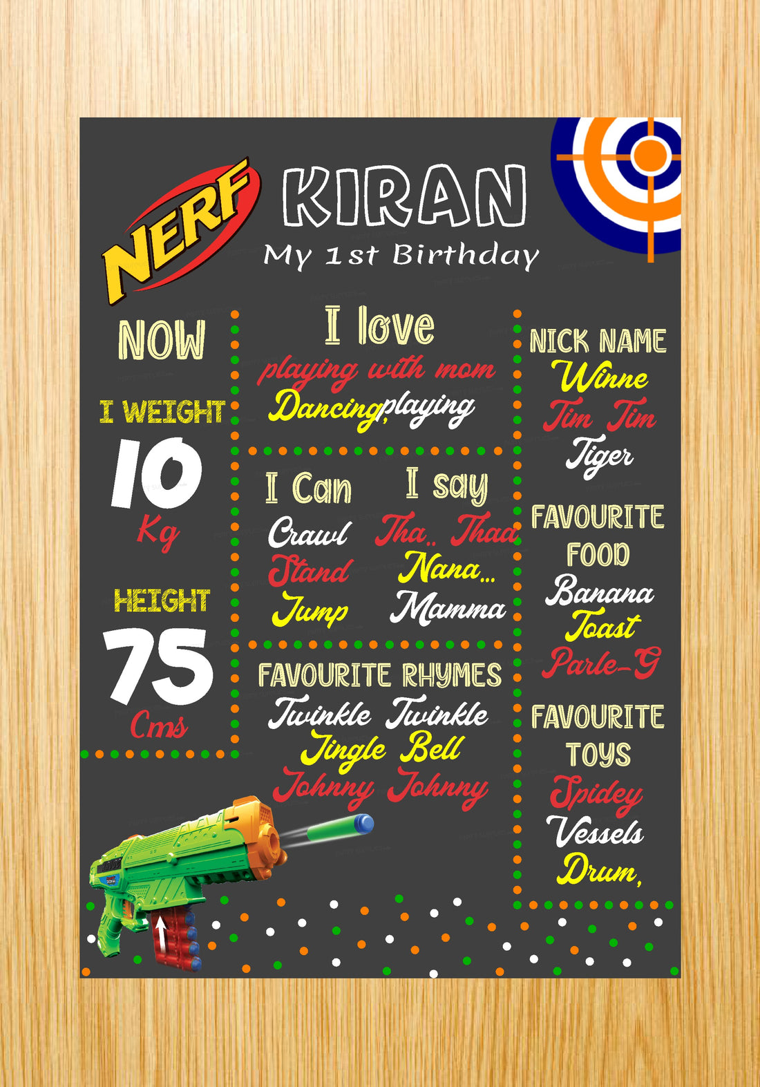 Nerf Theme Chalk Board