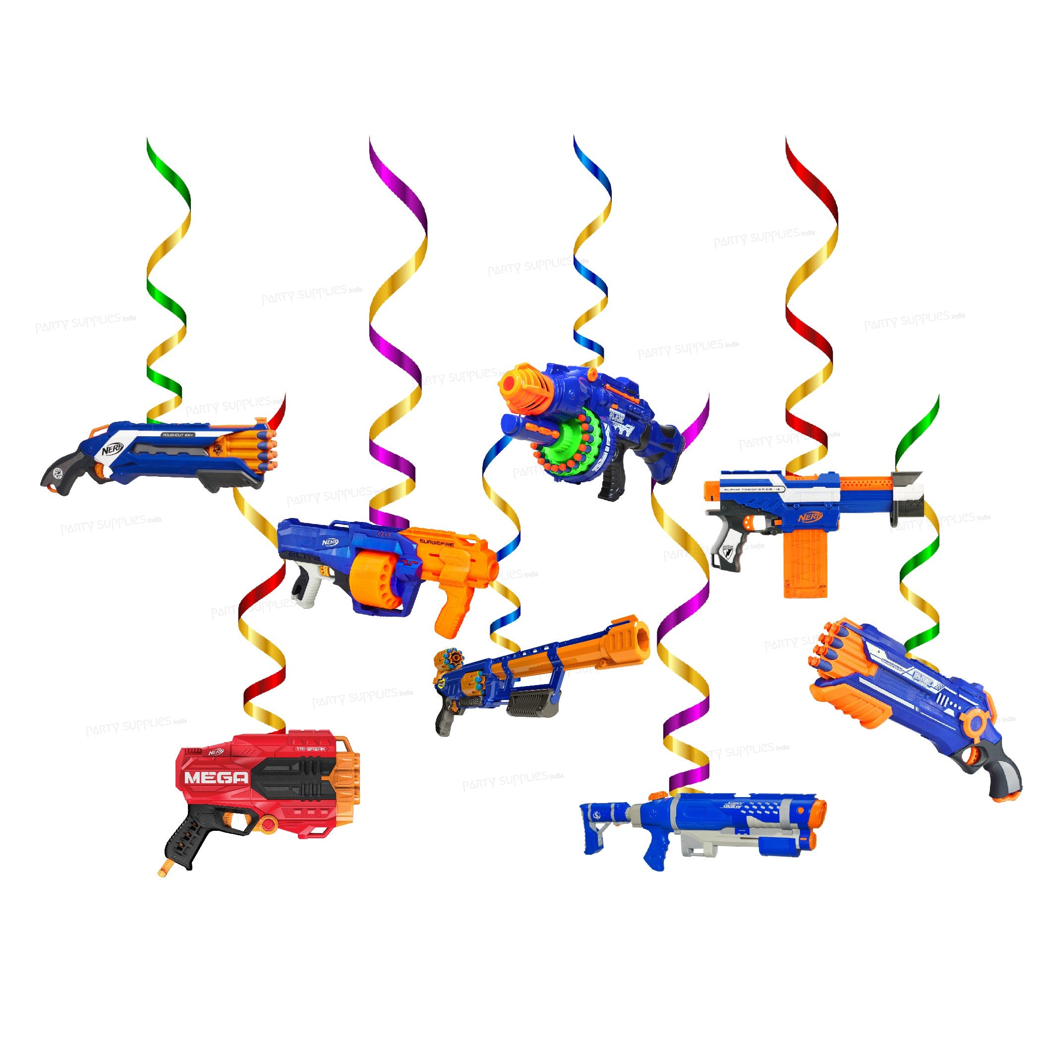 Nerf Theme Swirls - image 1 of 2 | Party Supplies India