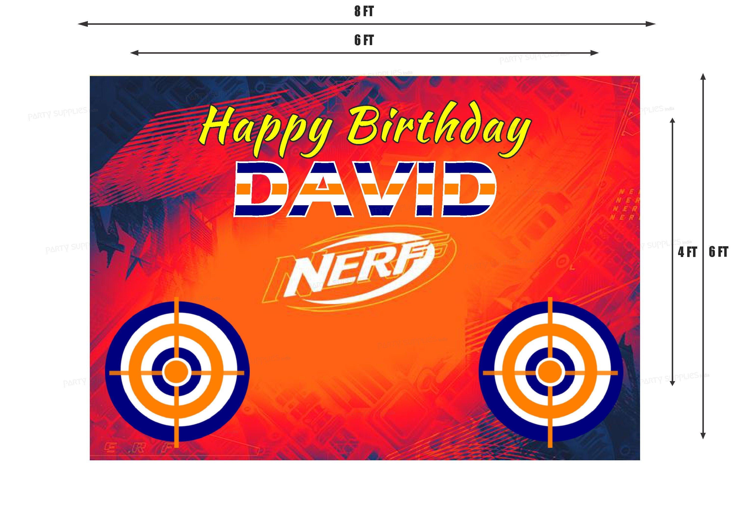 Nerf Theme Personalized Backdrop