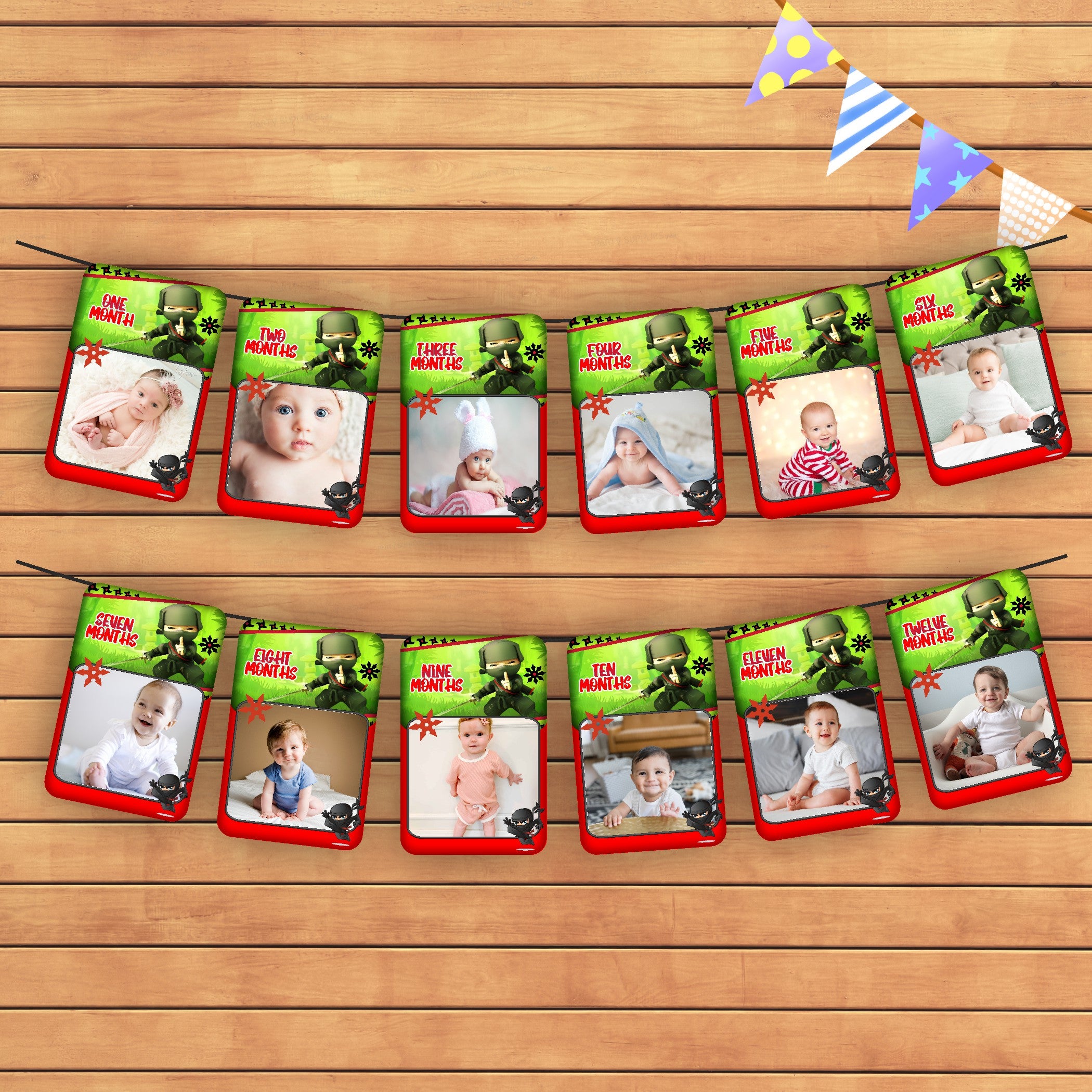 Ninja Theme 12 Months Photo Banner