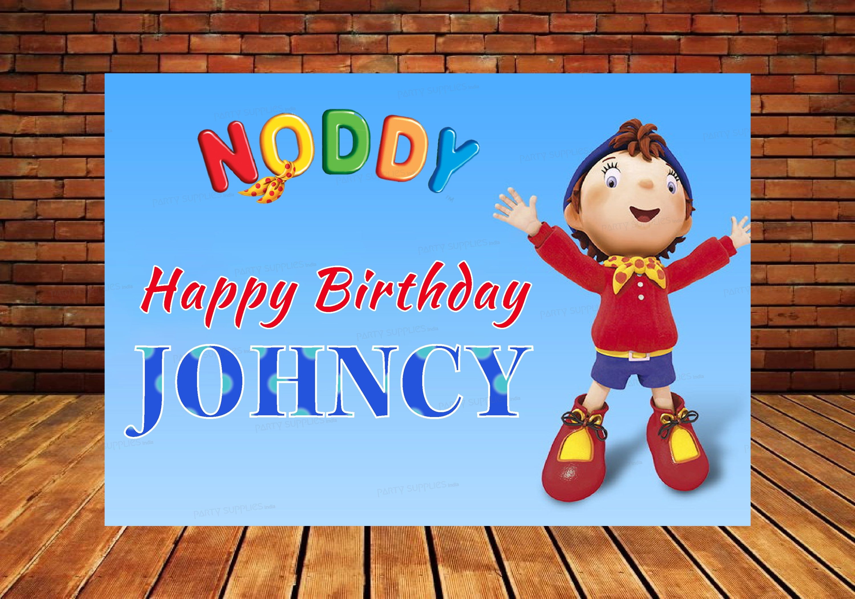 Noddy Theme Personalized Backdrop