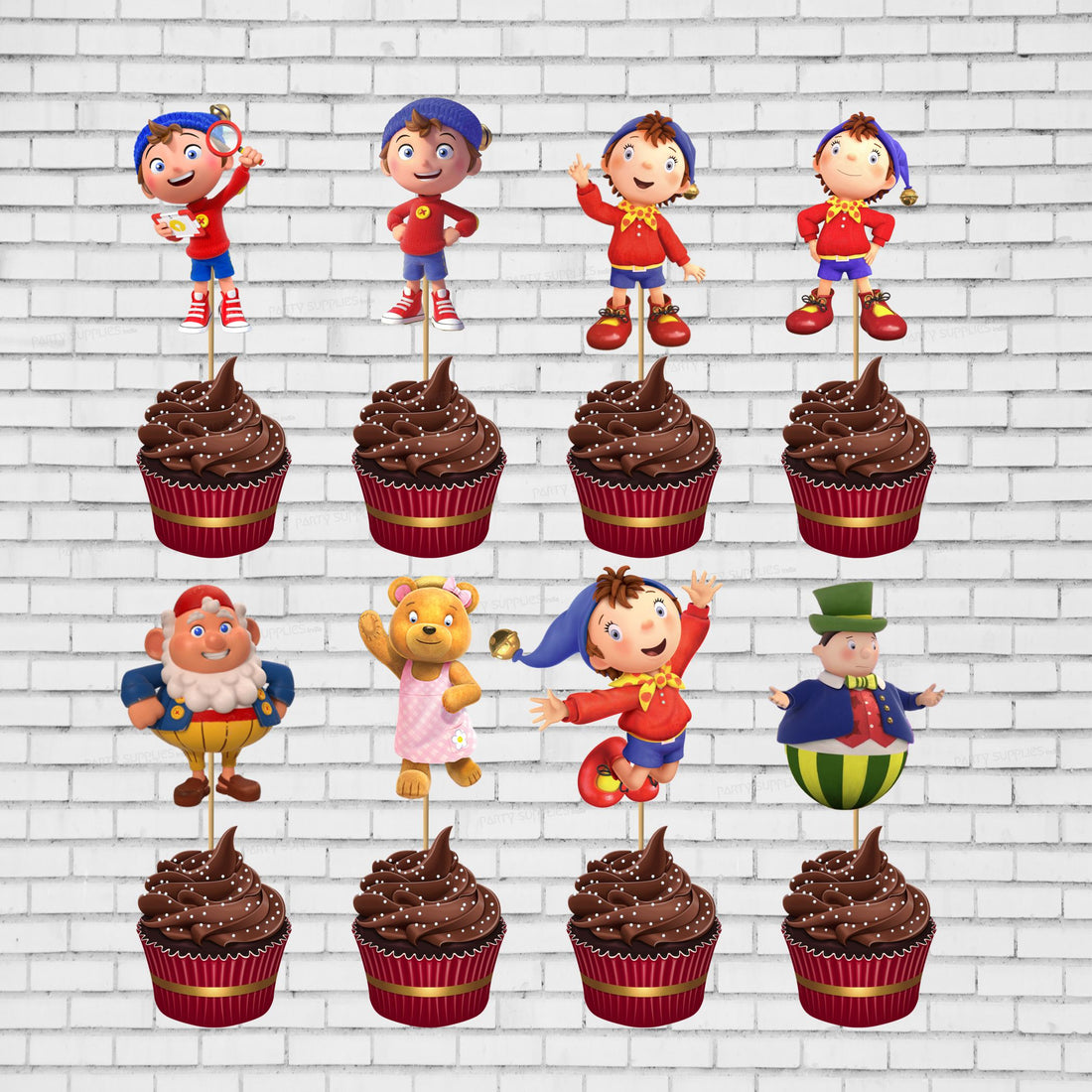 Noddy Theme Cup Cake Topper