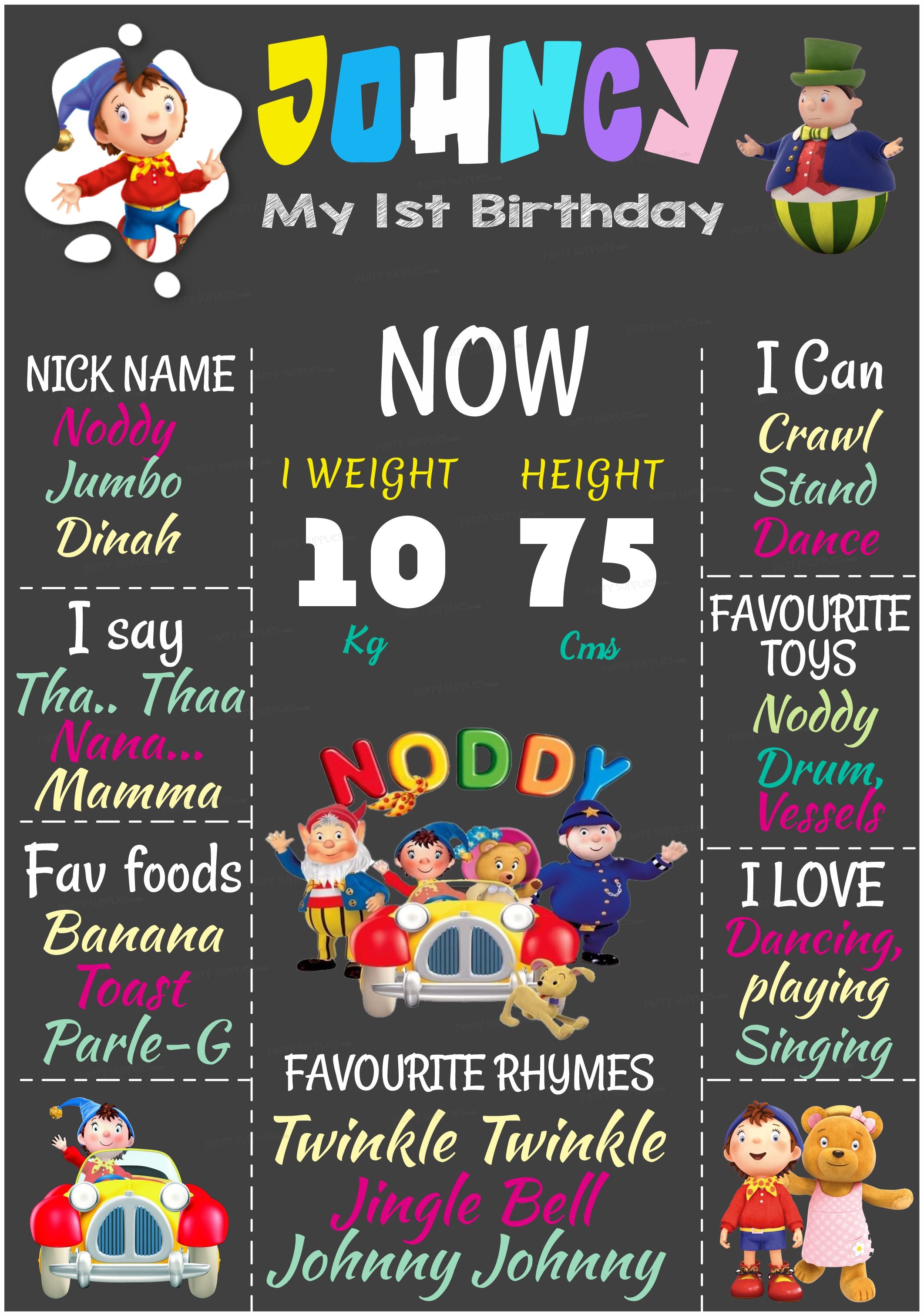 Noddy Theme Chalk Board - image 1 of 3 | Party Supplies India