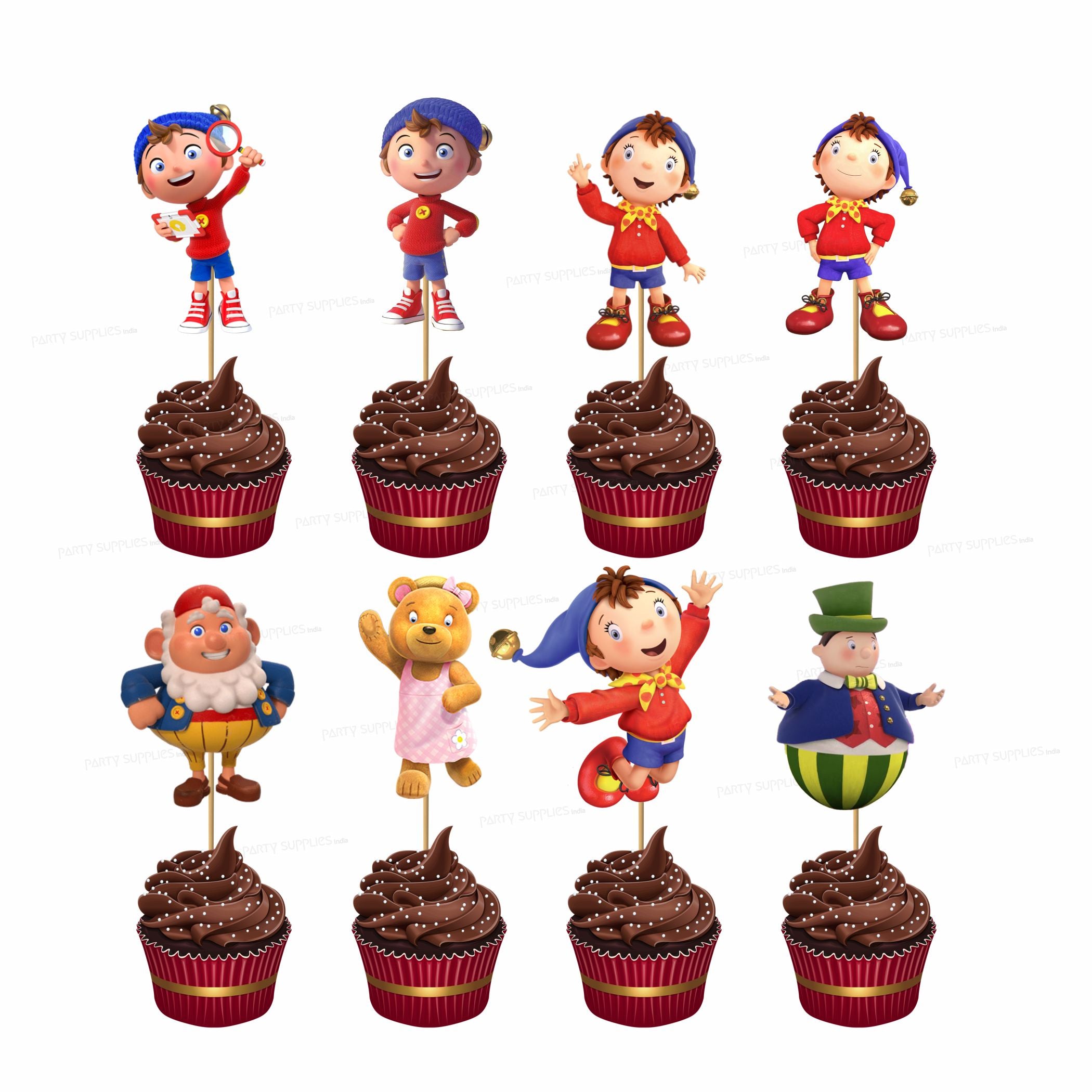 Noddy Theme Cup Cake Topper