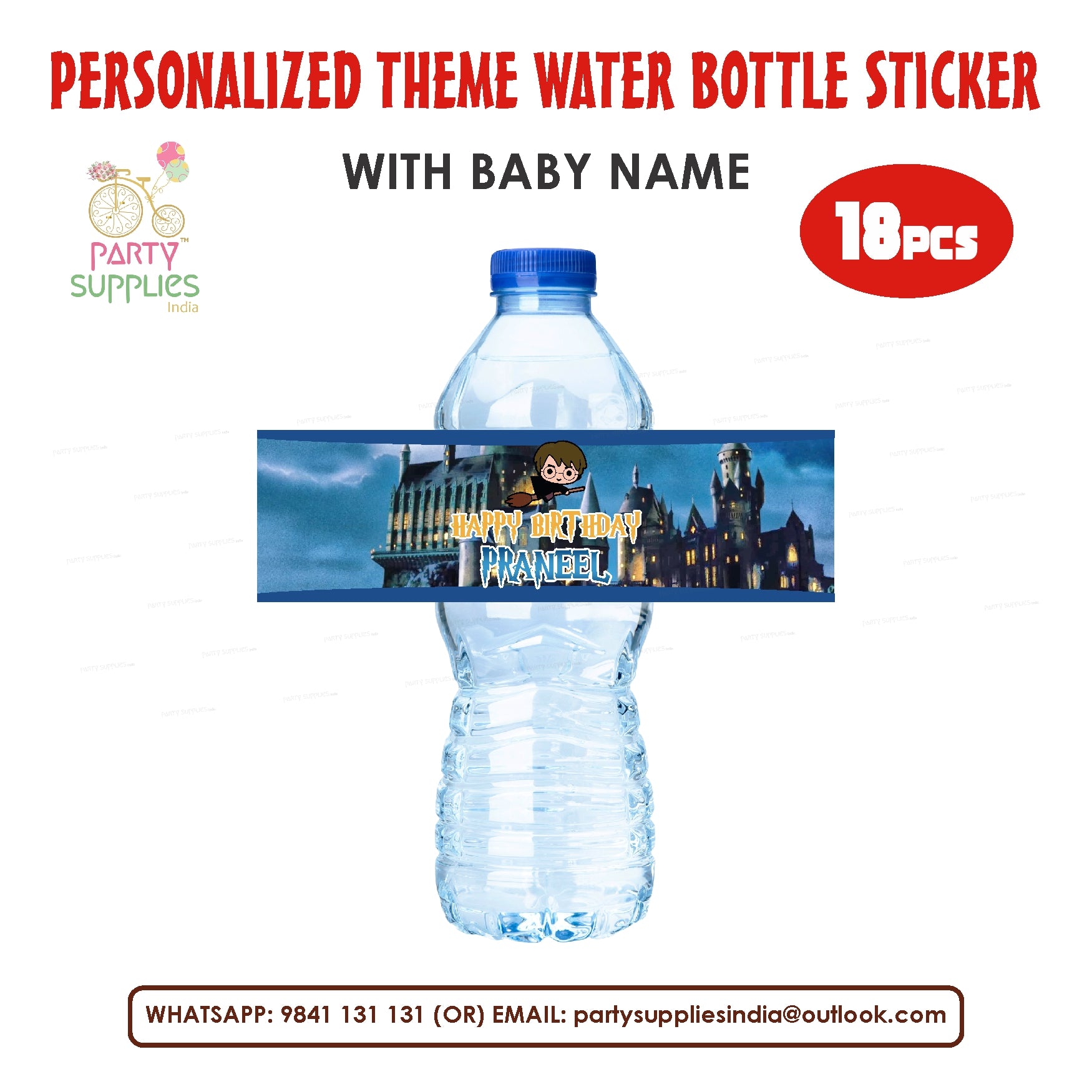 Harry Potter Theme Water Bottle Sticker
