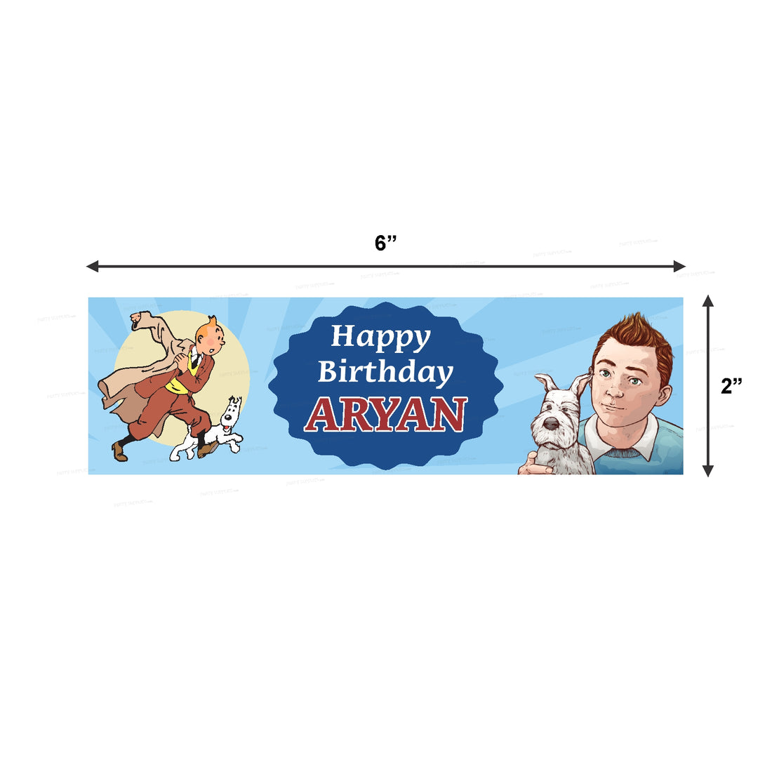 Tin Tin Theme Water Bottle Sticker