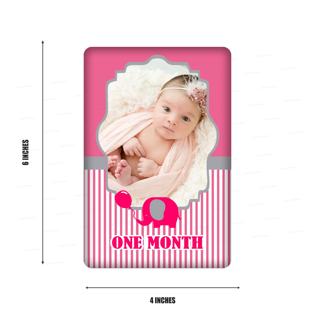 Pink Elephant Theme 12 Months Photo Banner