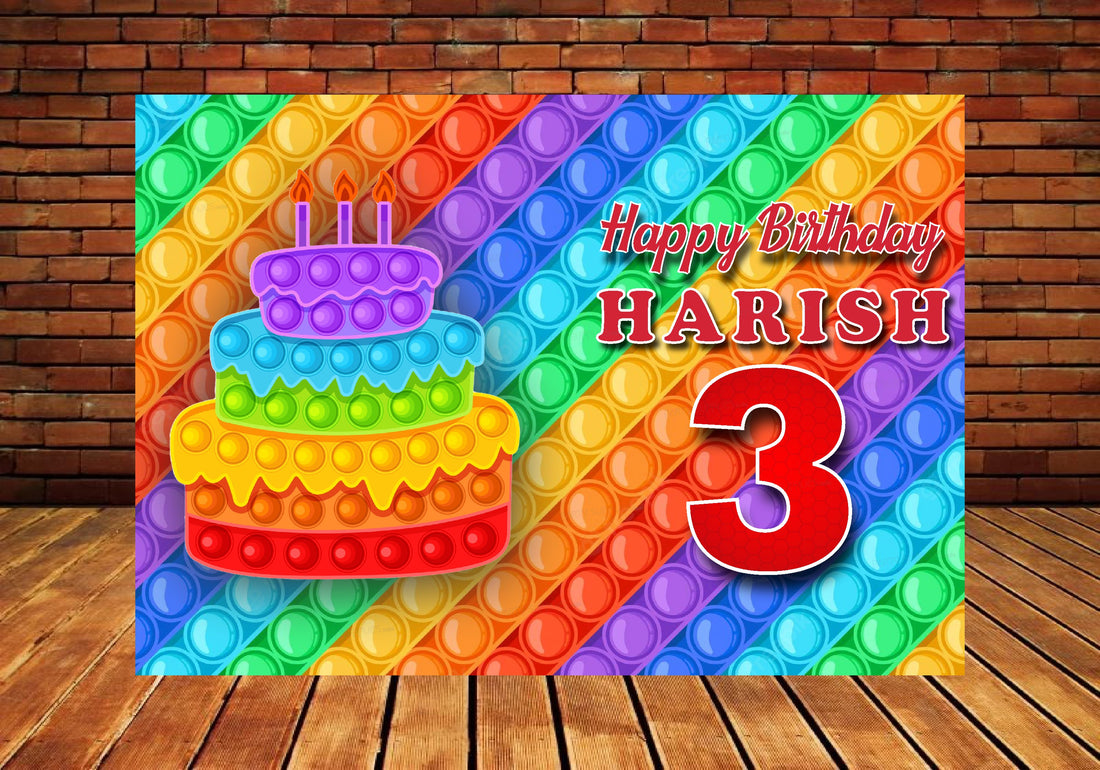 Pop It Theme Customized Backdrop