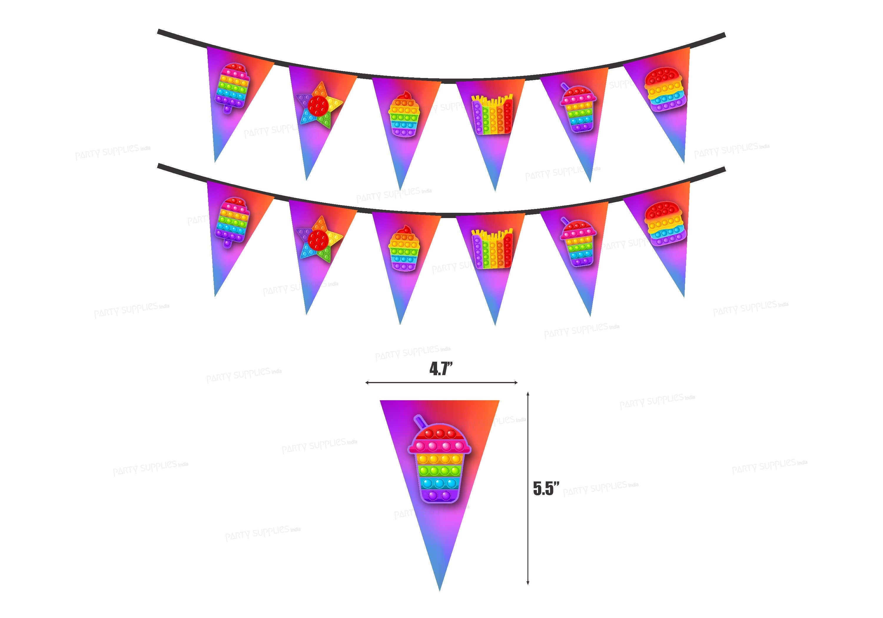 Pop It Theme Flag Bunting