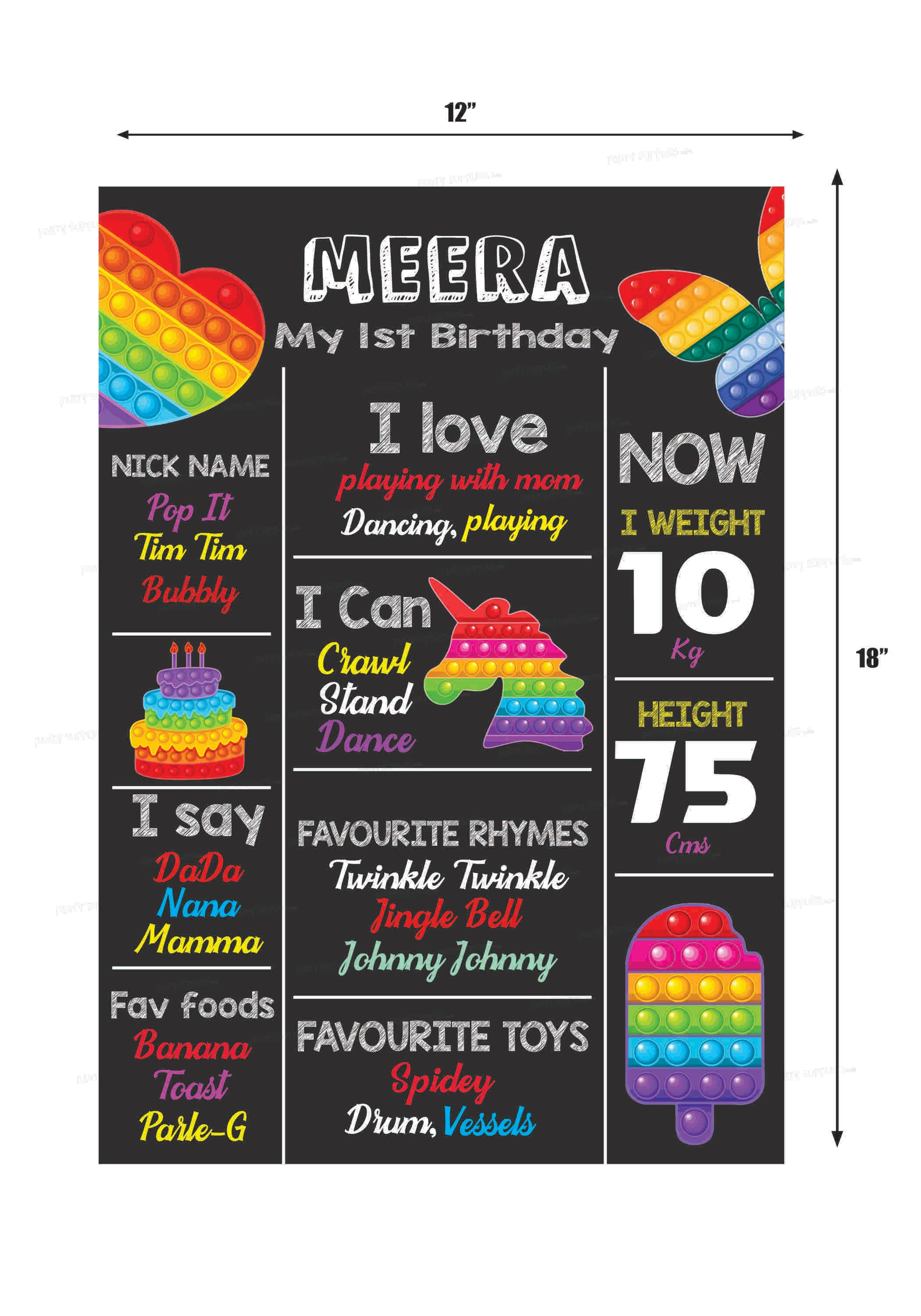 Pop It Theme Chalk Board