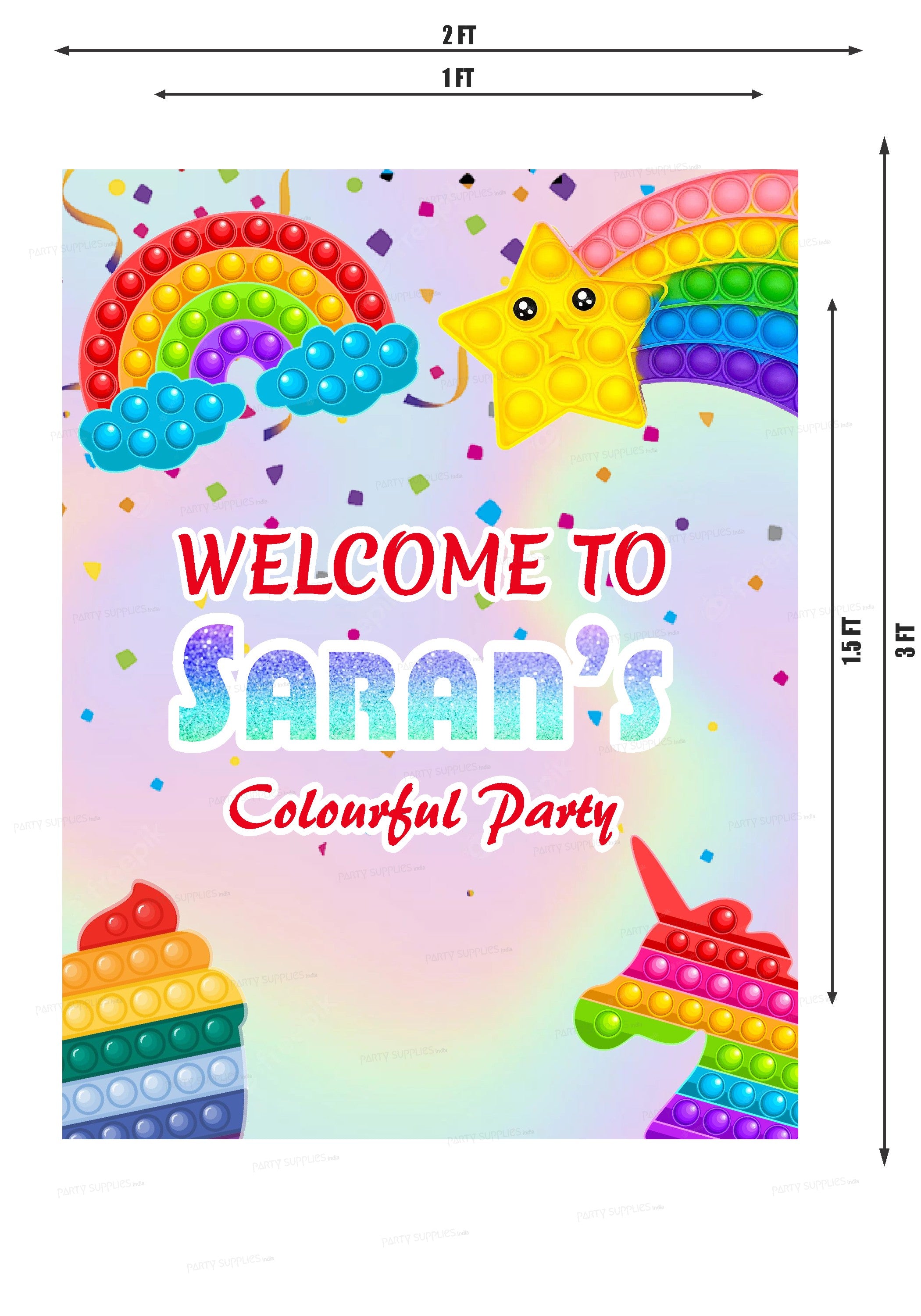 Pop It Theme Welcome Board