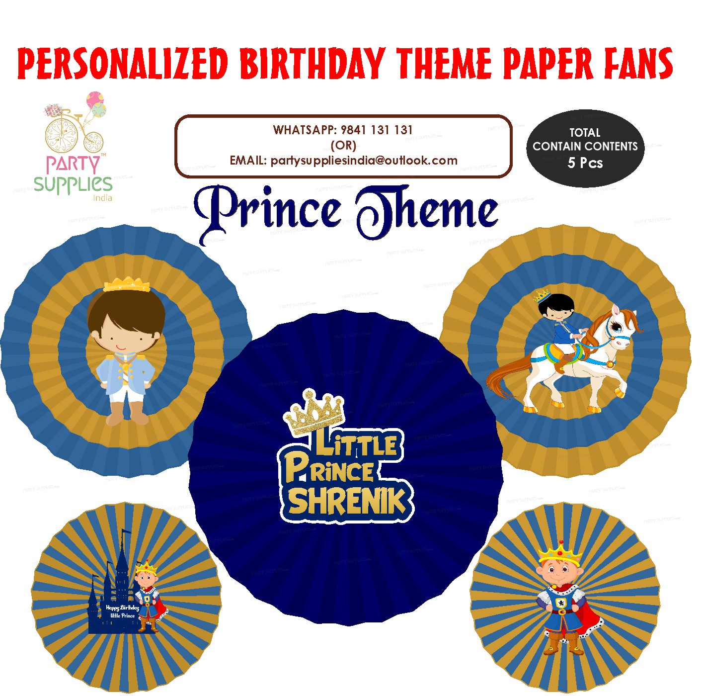 Prince Theme Paper Fan