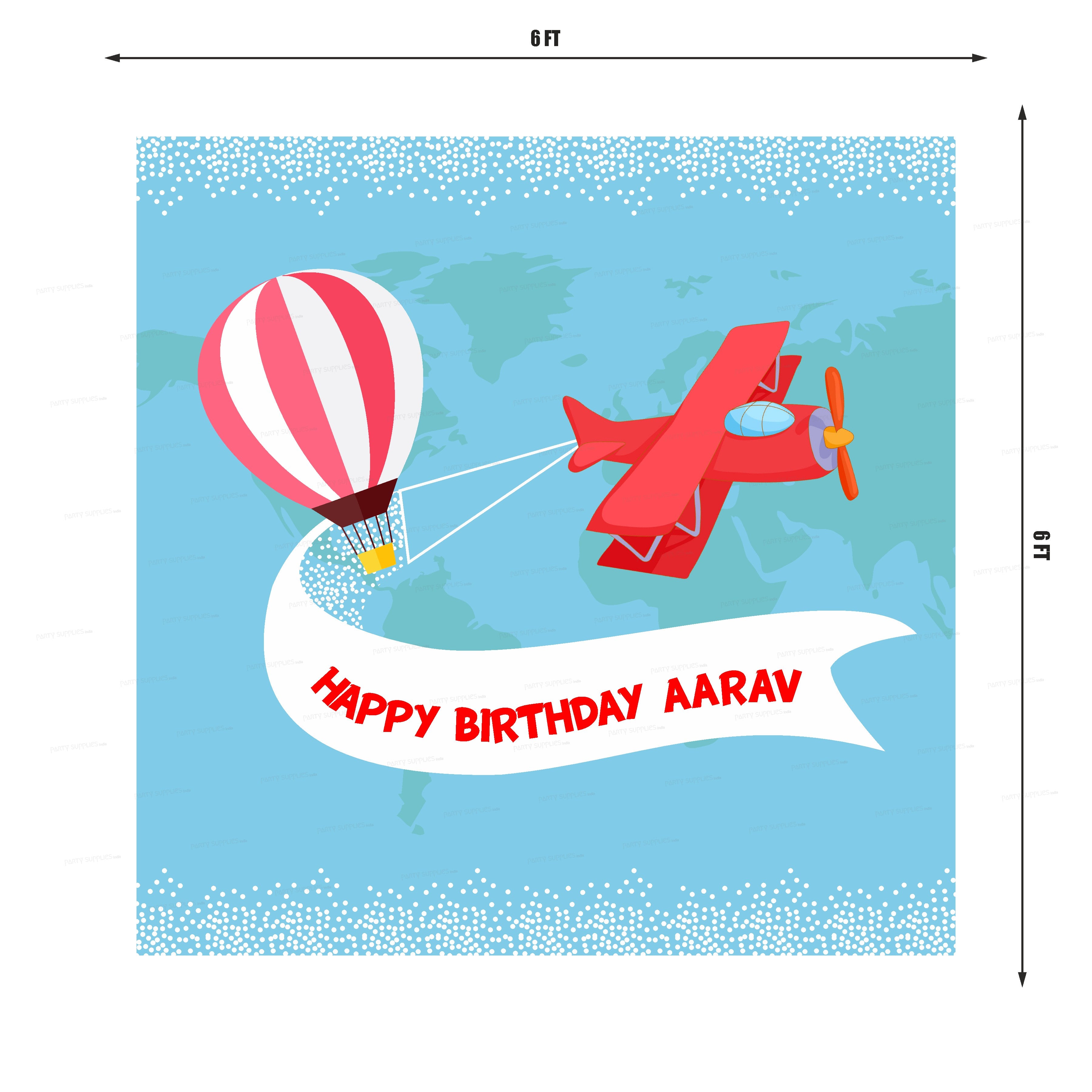 Aeroplane Theme Customized Square Backdrop