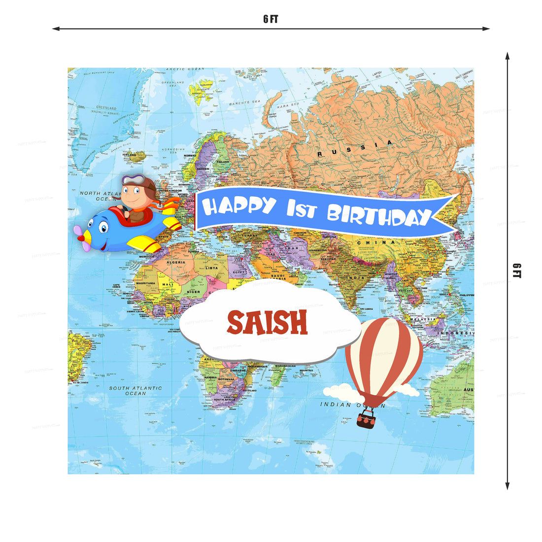 Aeroplane Theme Personalized Backdrop