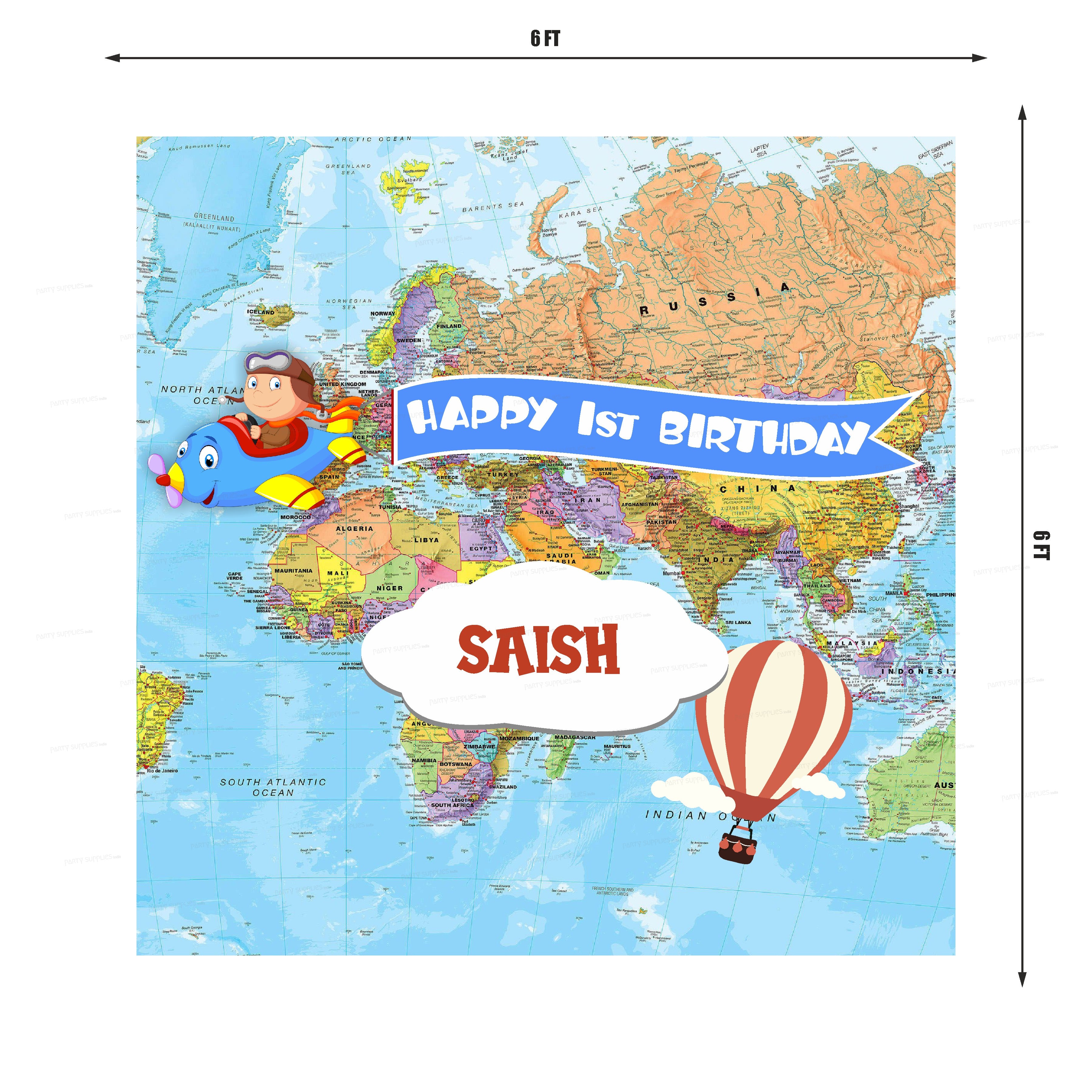 Aeroplane Theme Personalized Backdrop