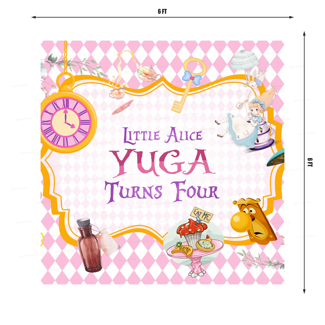 Alice in Wonderland Customized Square Backdrop