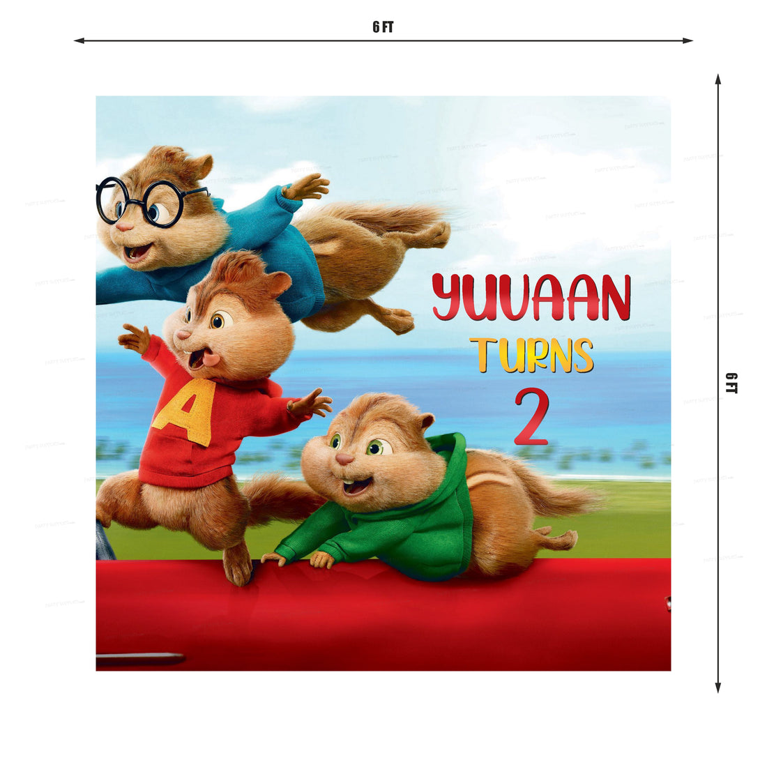 Alvin and Chipmunks Theme Square Backdrop
