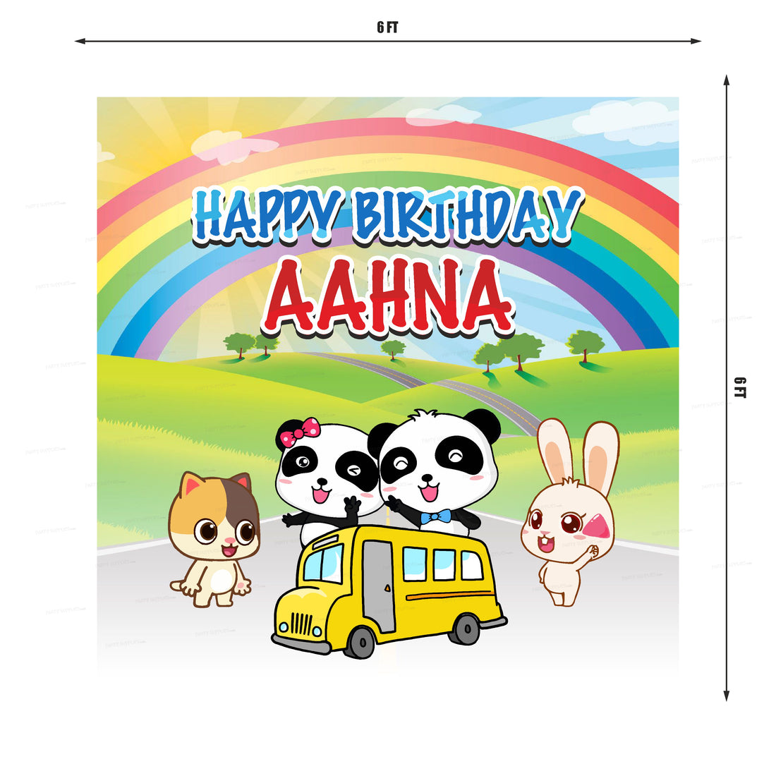 Baby Bus Theme Square Backdrop