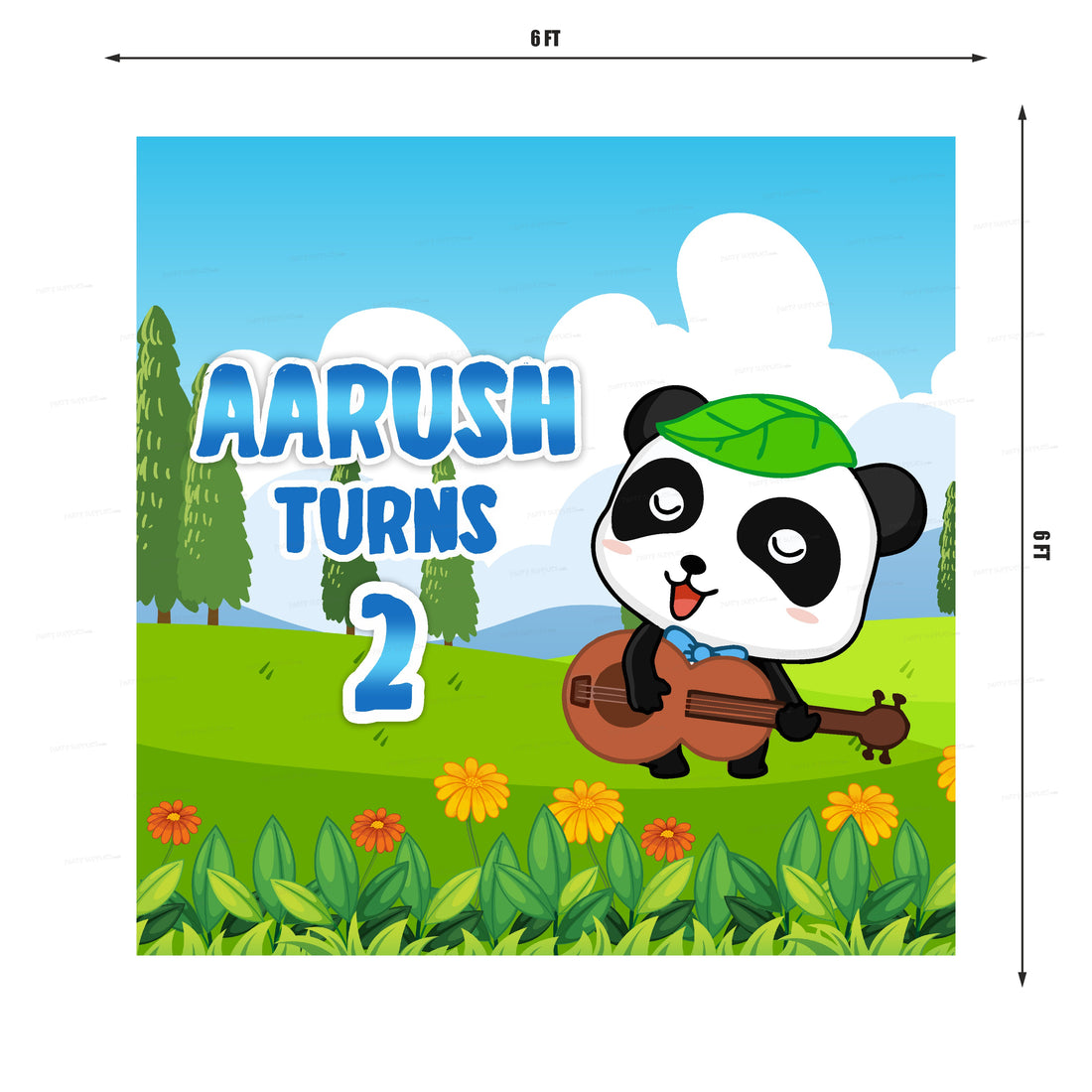 Baby Bus Theme Personalized Square Backdrop