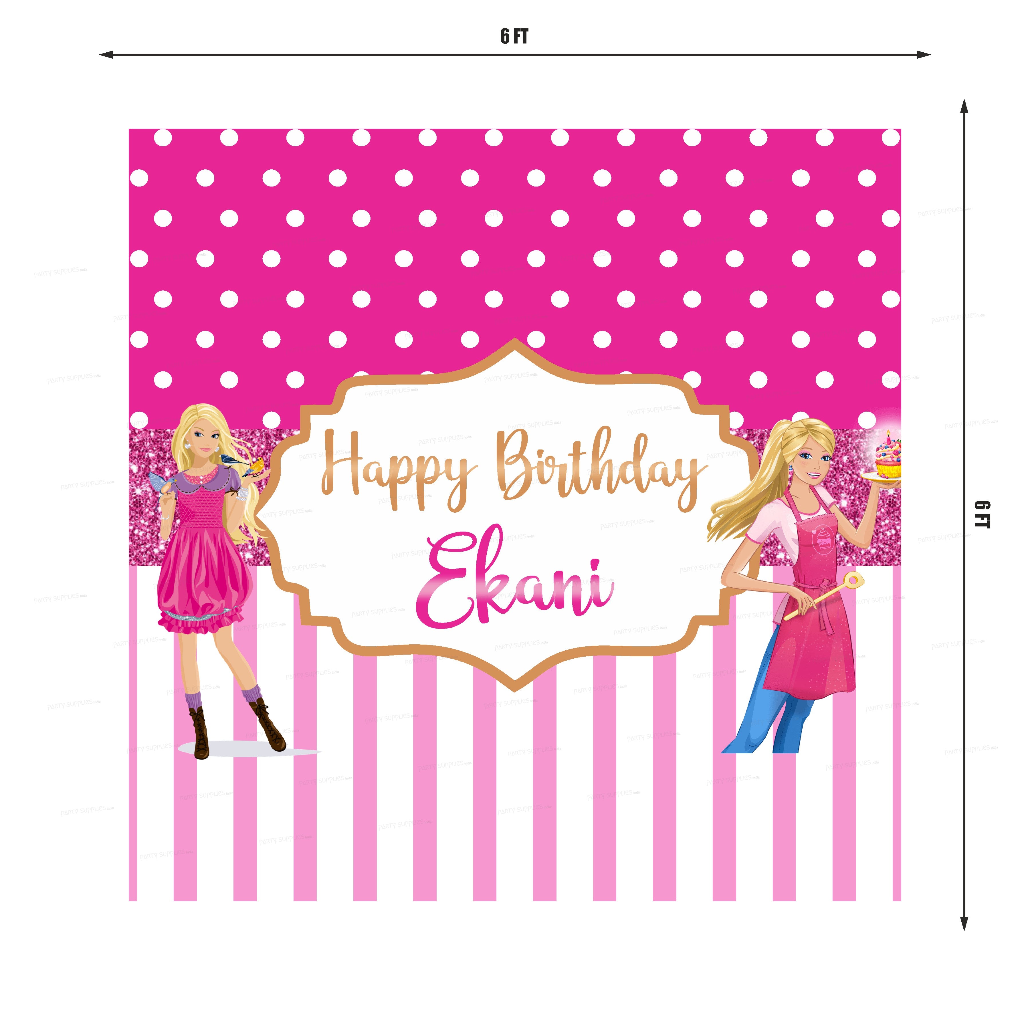 Barbie Theme Customized Square Backdrop - image 2 of 3 | Party Supplies India
