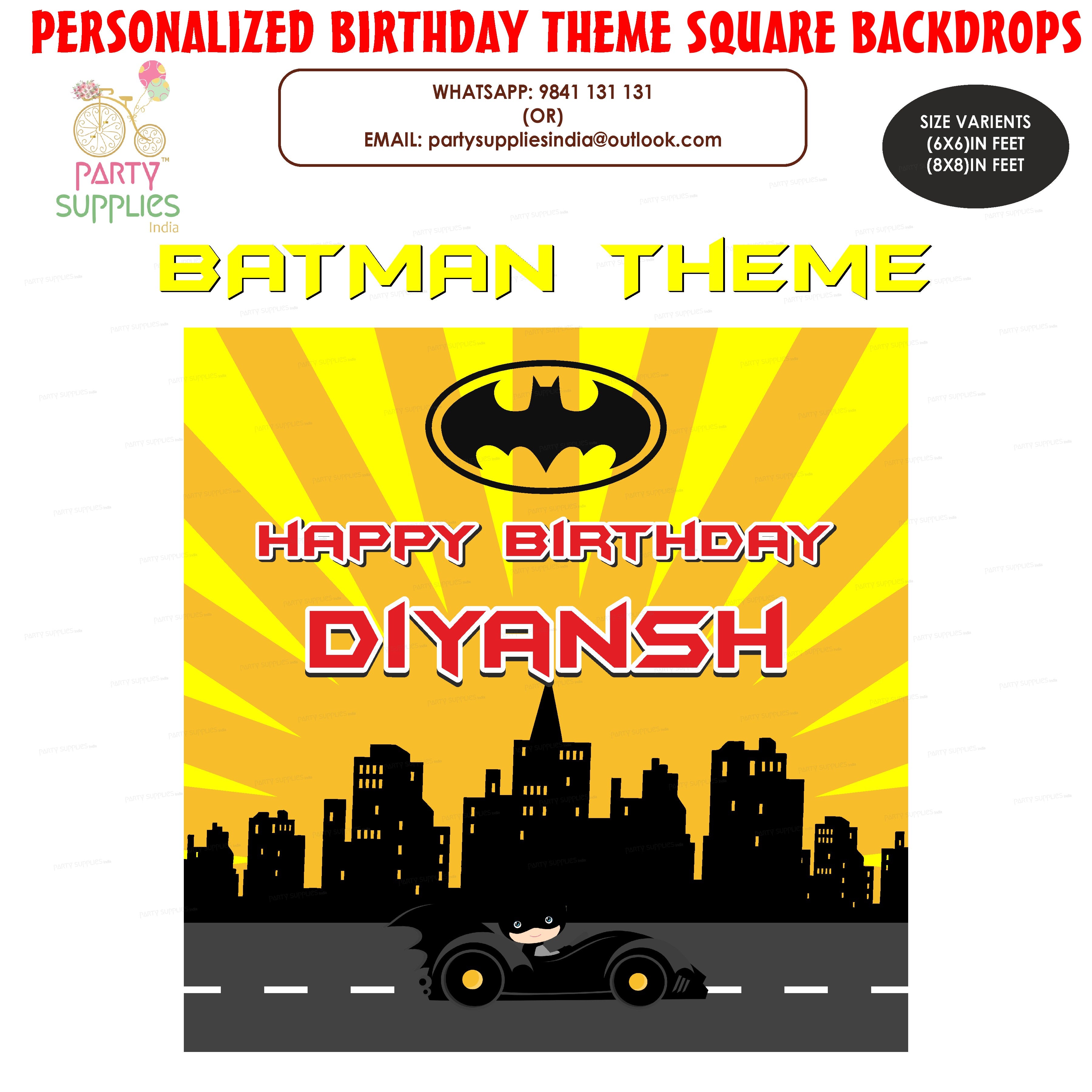 Batman Theme Square Customized Backdrop - image 1 of 3 | Party Supplies India