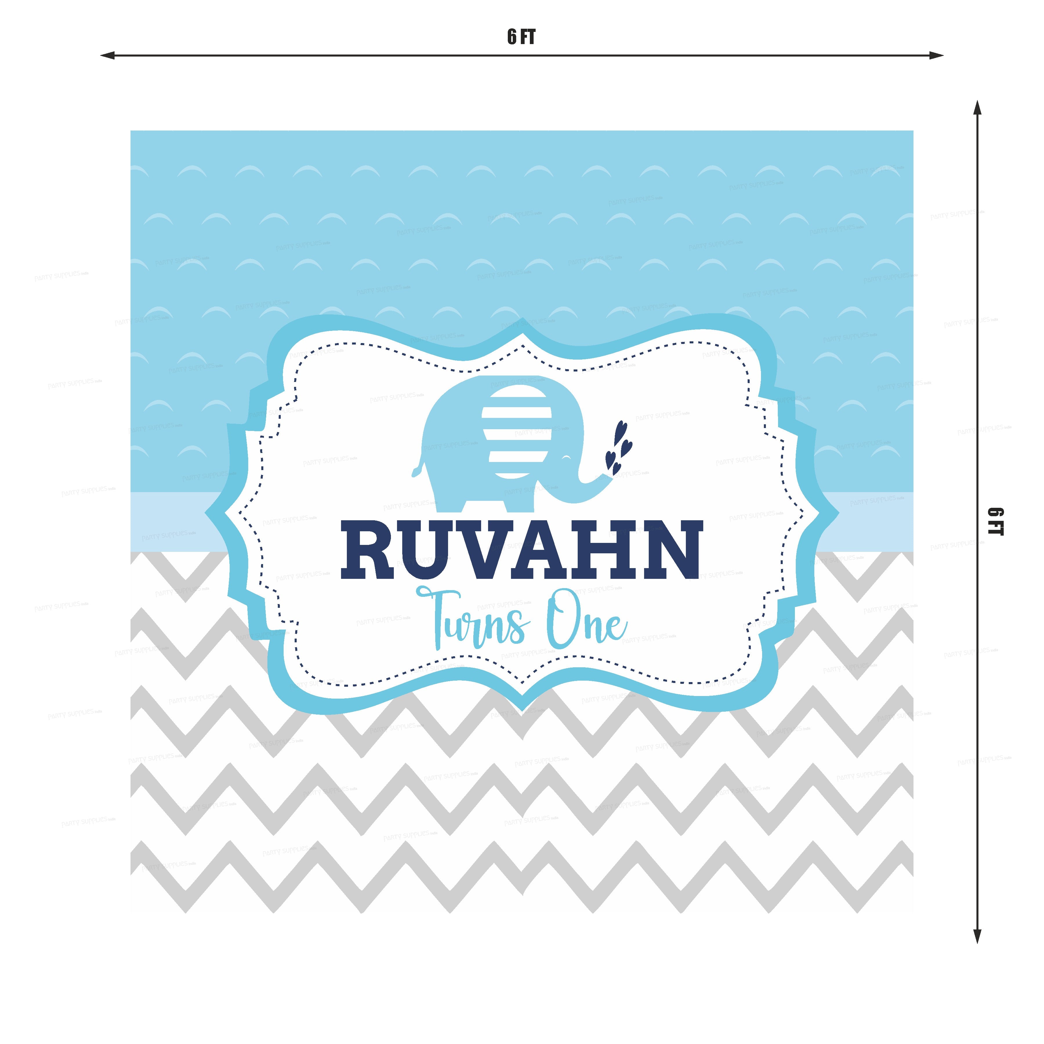 Blue Elephant Theme Customized Square Backdrop Backdrop