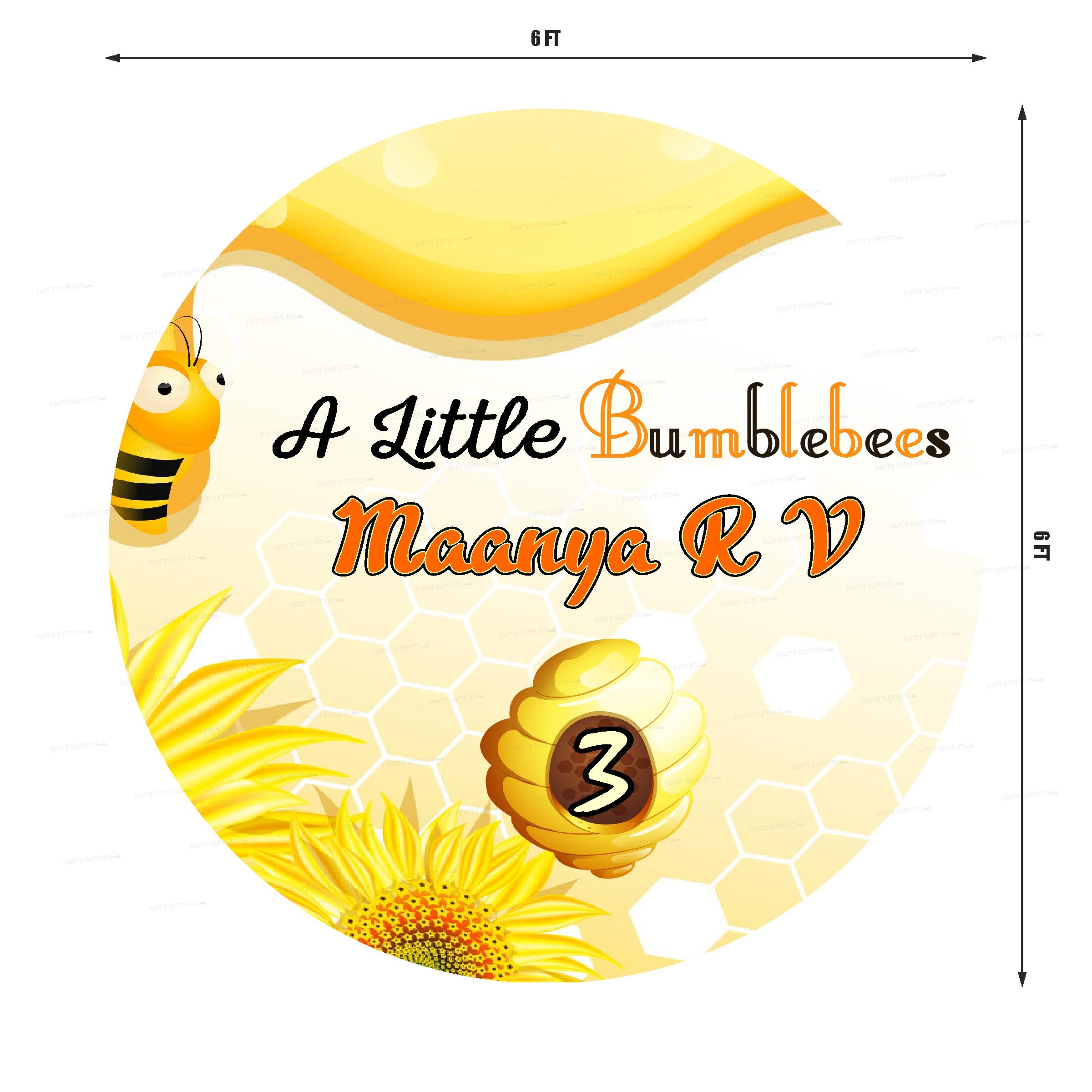 Bumble Bee Theme Customized Round Backdrop