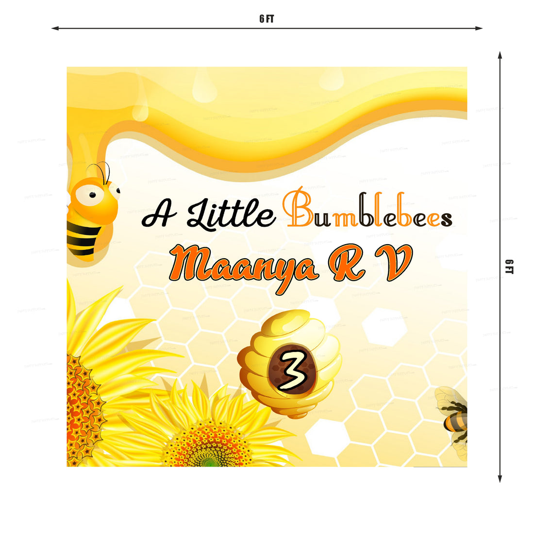 Bumble Bee Theme Customized Square Backdrop