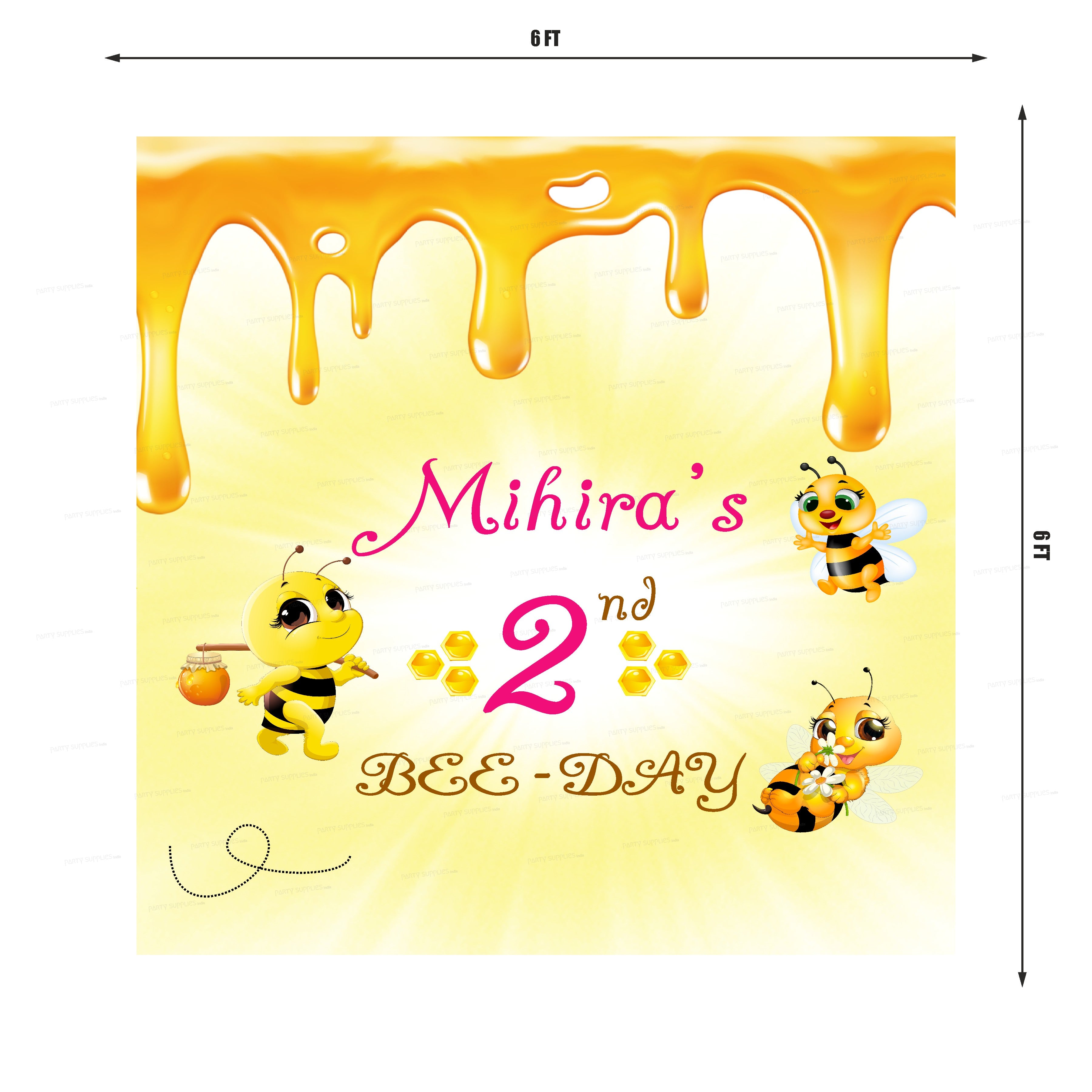 Bumble Bee Theme Square Backdrop