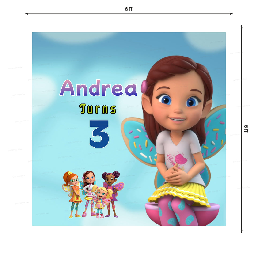 Butter Beans Theme Square Backdrop