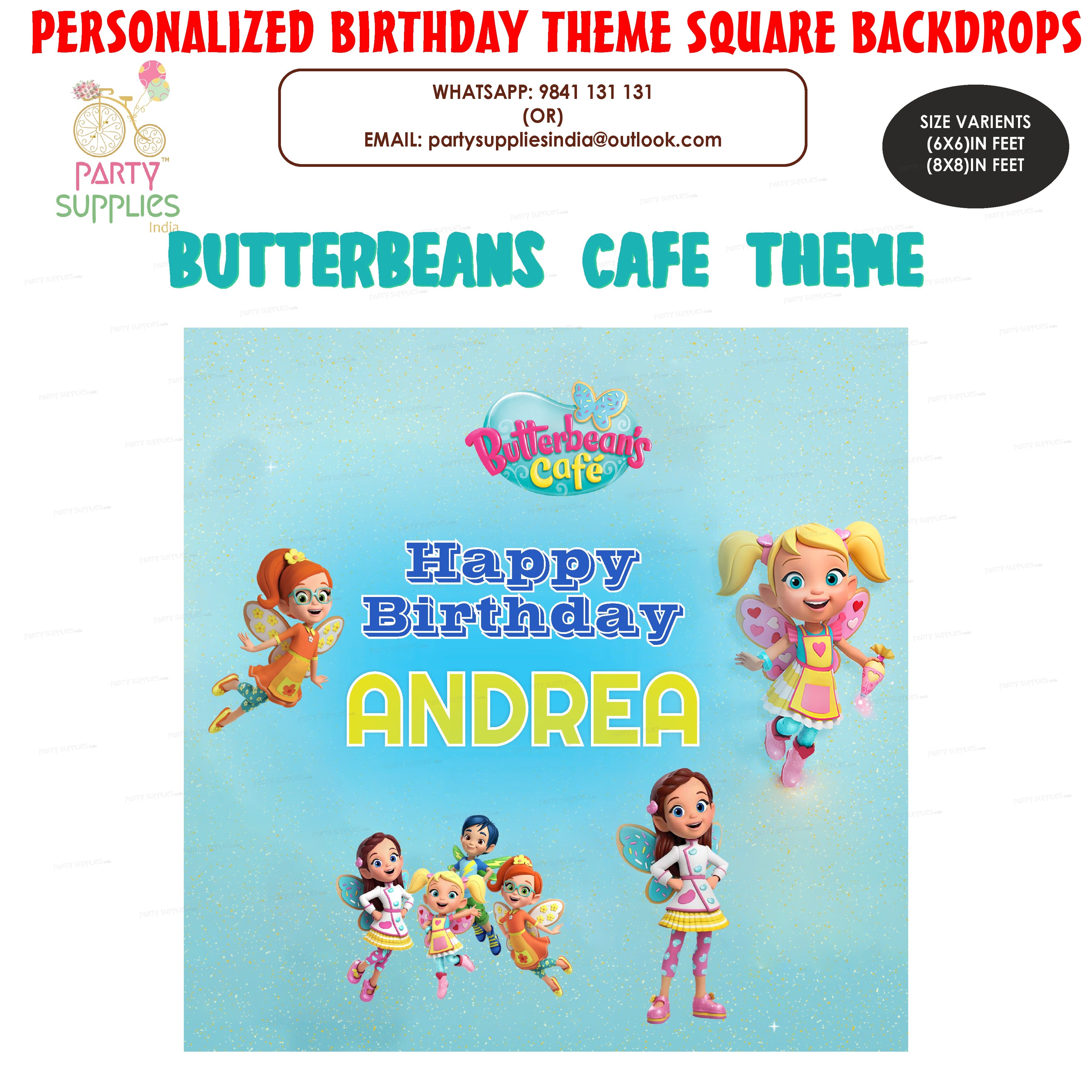 Butter Beans Theme Customized Square Backdrop - image 1 of 3 | Party Supplies India