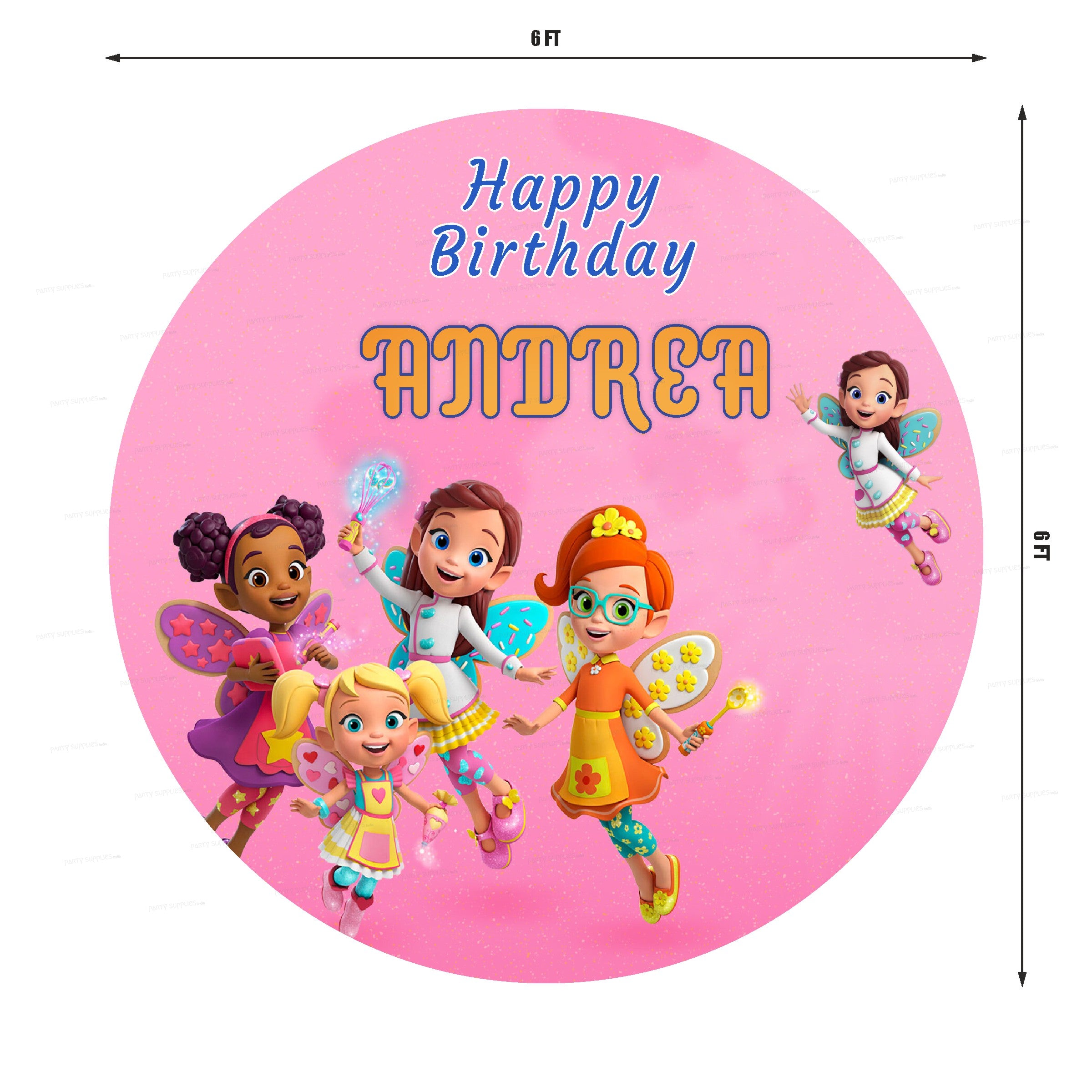 Butter Beans Theme Personalized Round Backdrop