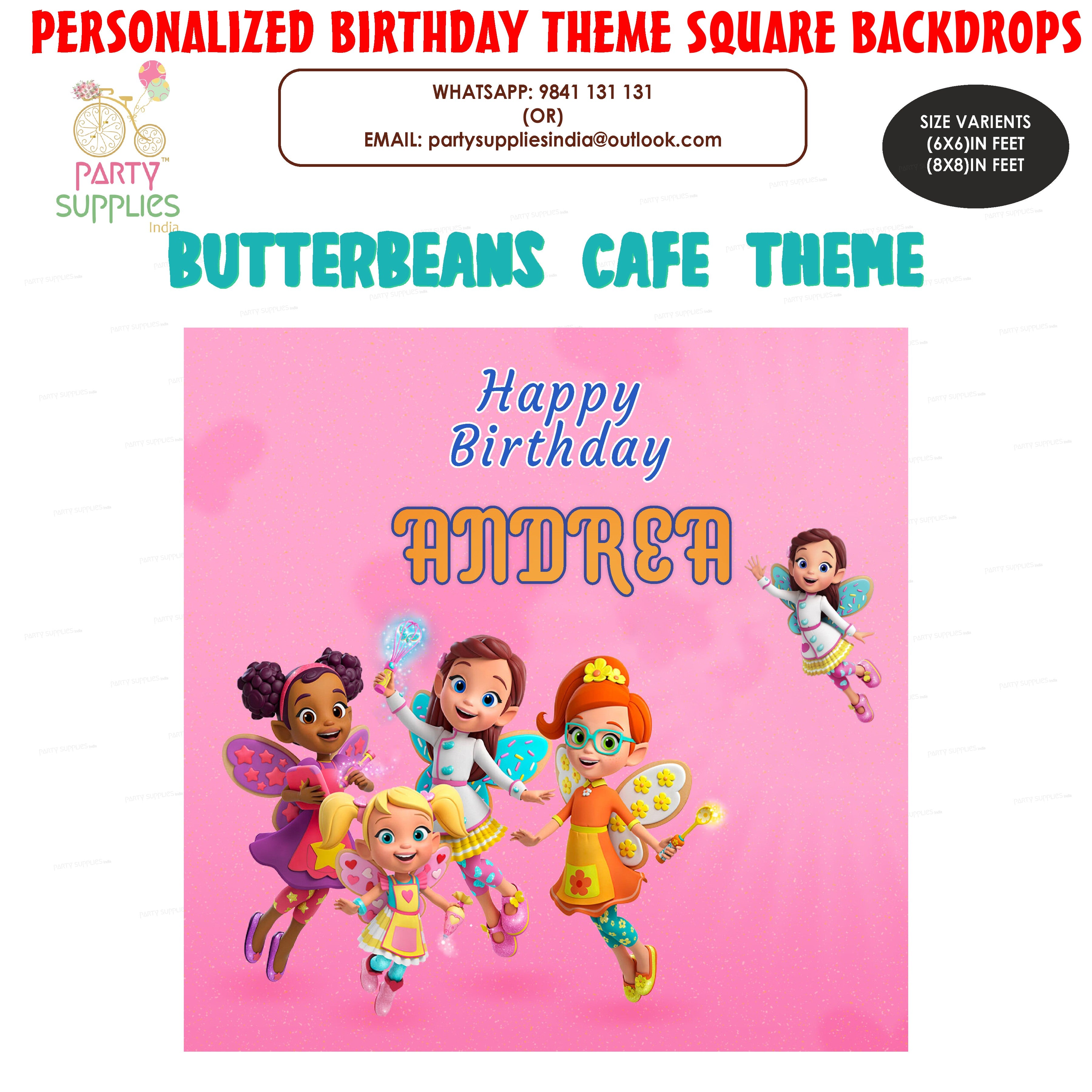 Butter Beans Theme Personalized Square Backdrop