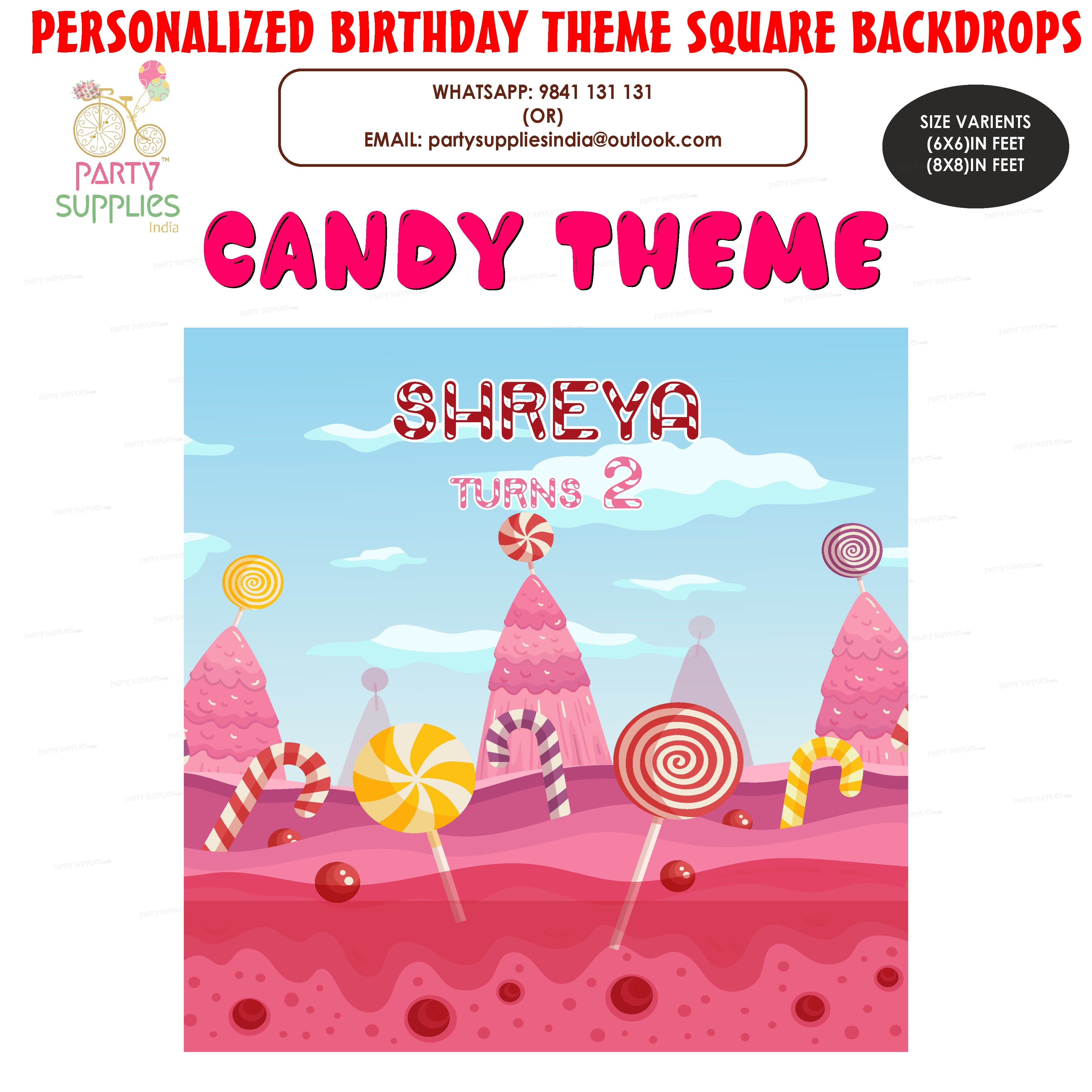 Candy Hill Theme Square Backdrop