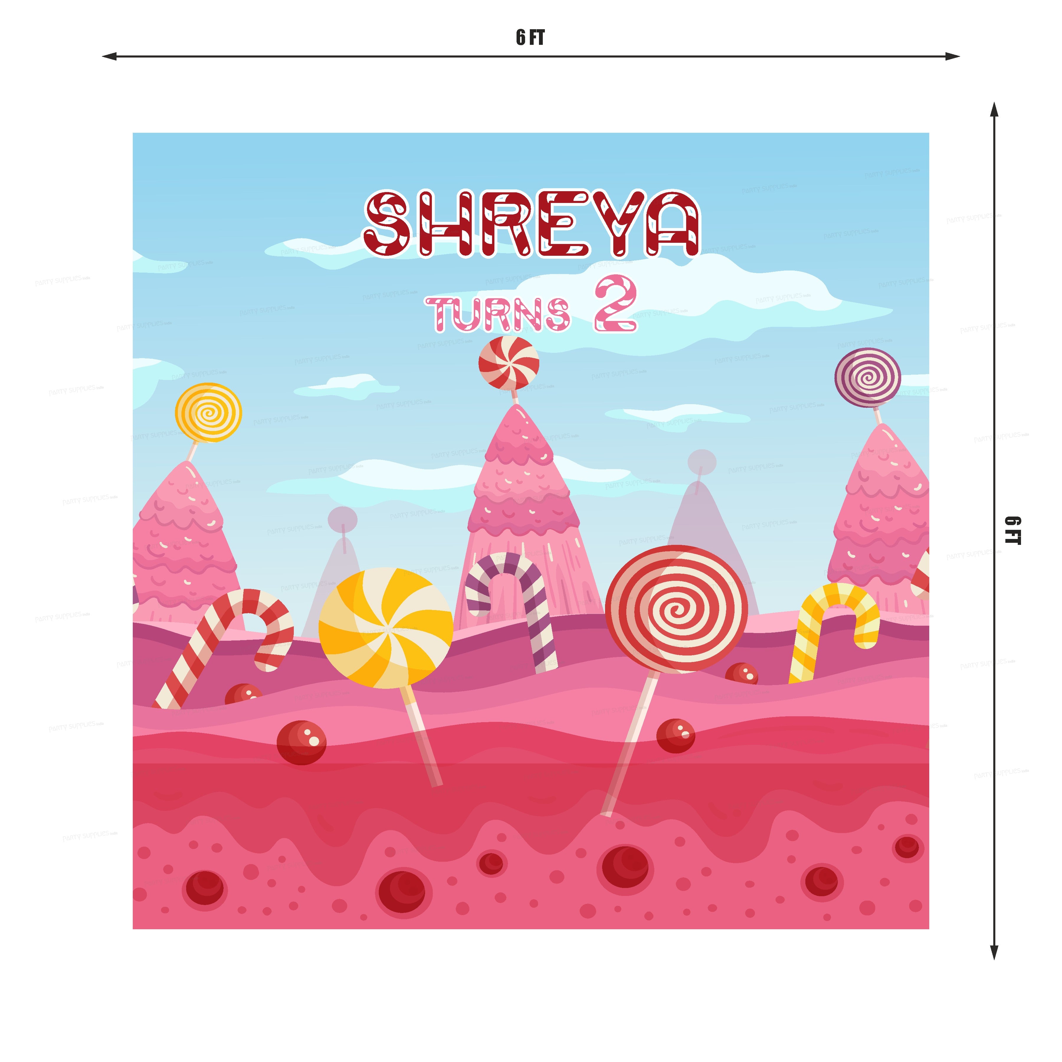 Candy Hill Theme Square Backdrop