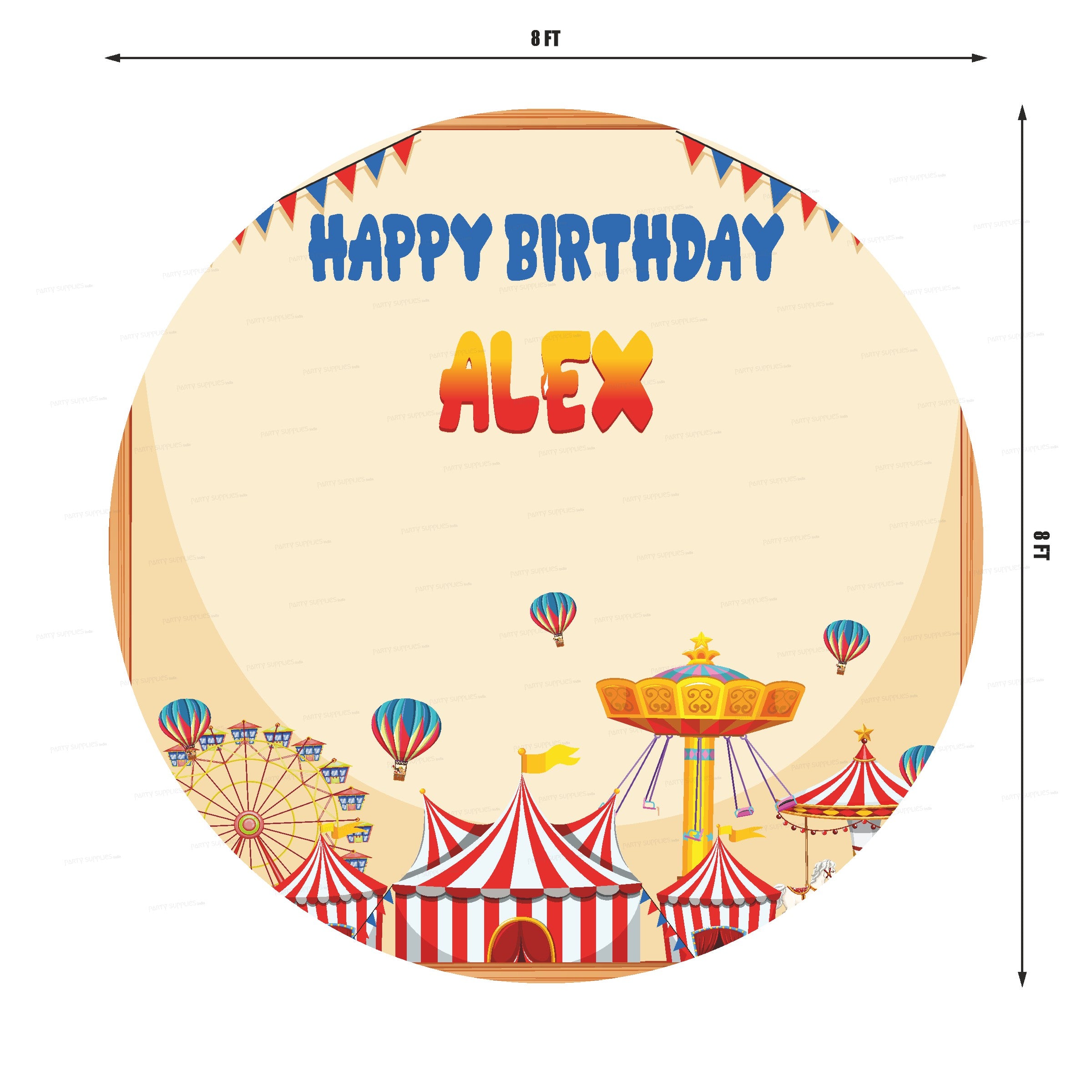 Circus Theme Round Backdrop