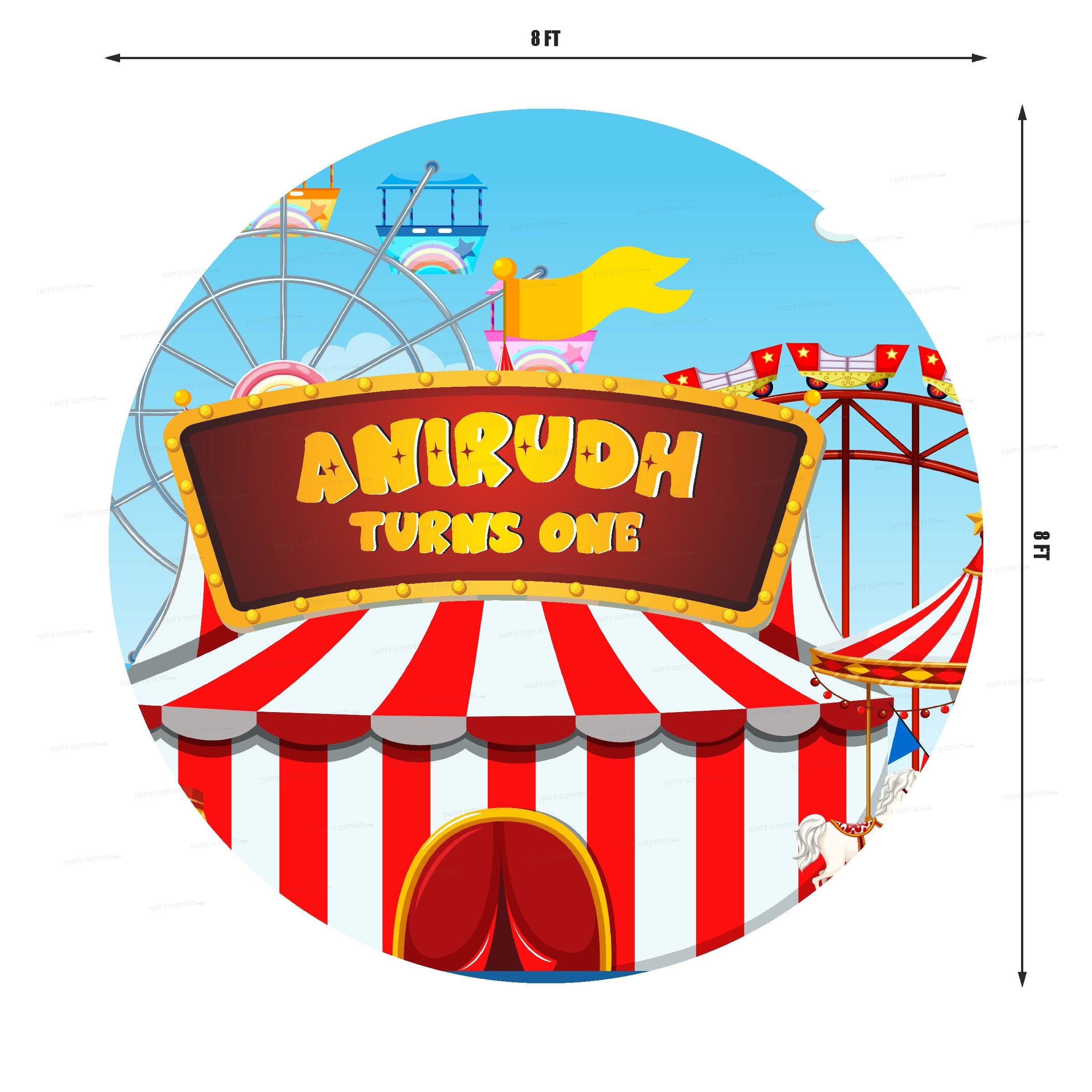 Circus Theme Customized Round Backdrop
