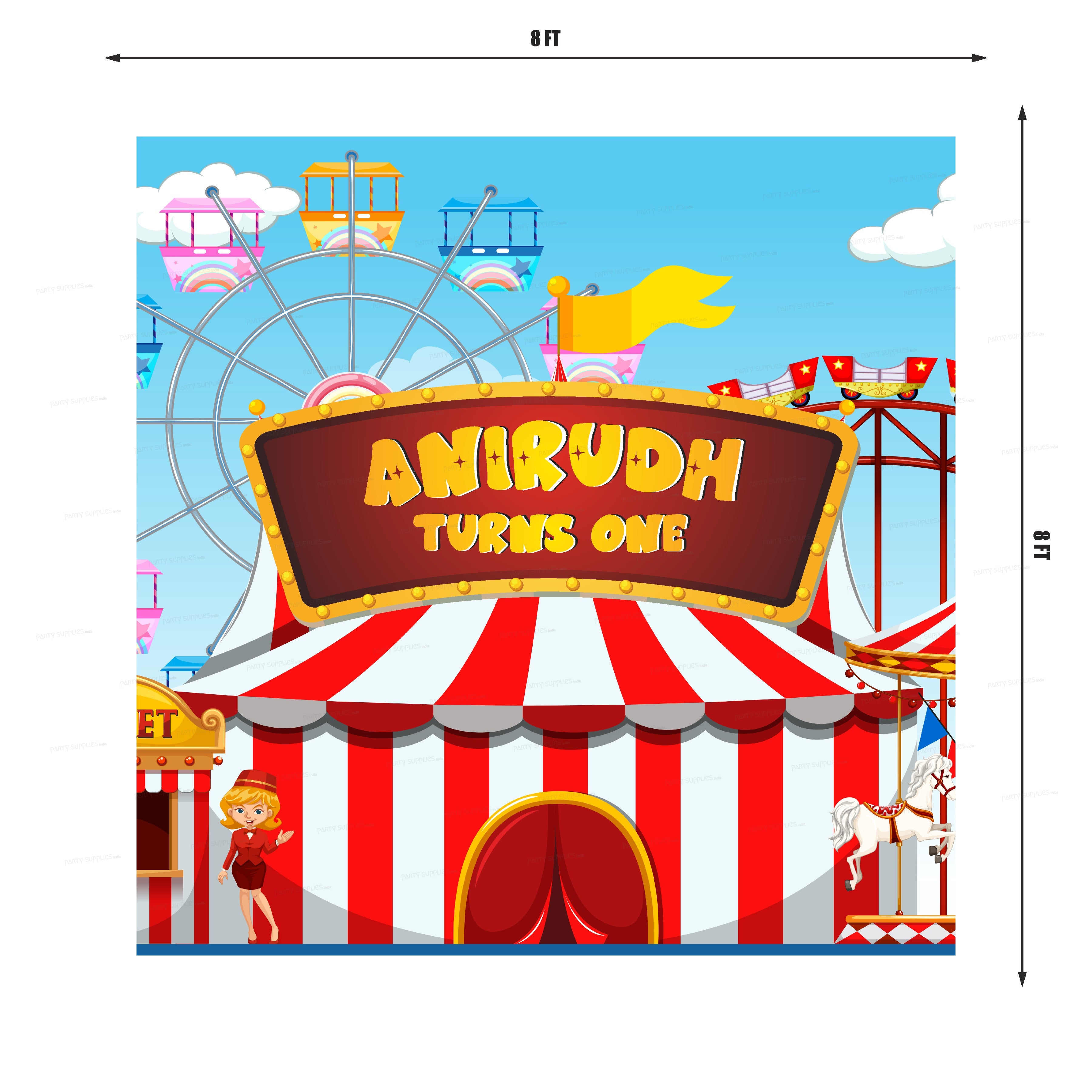 Circus Theme Customized Square Backdrop