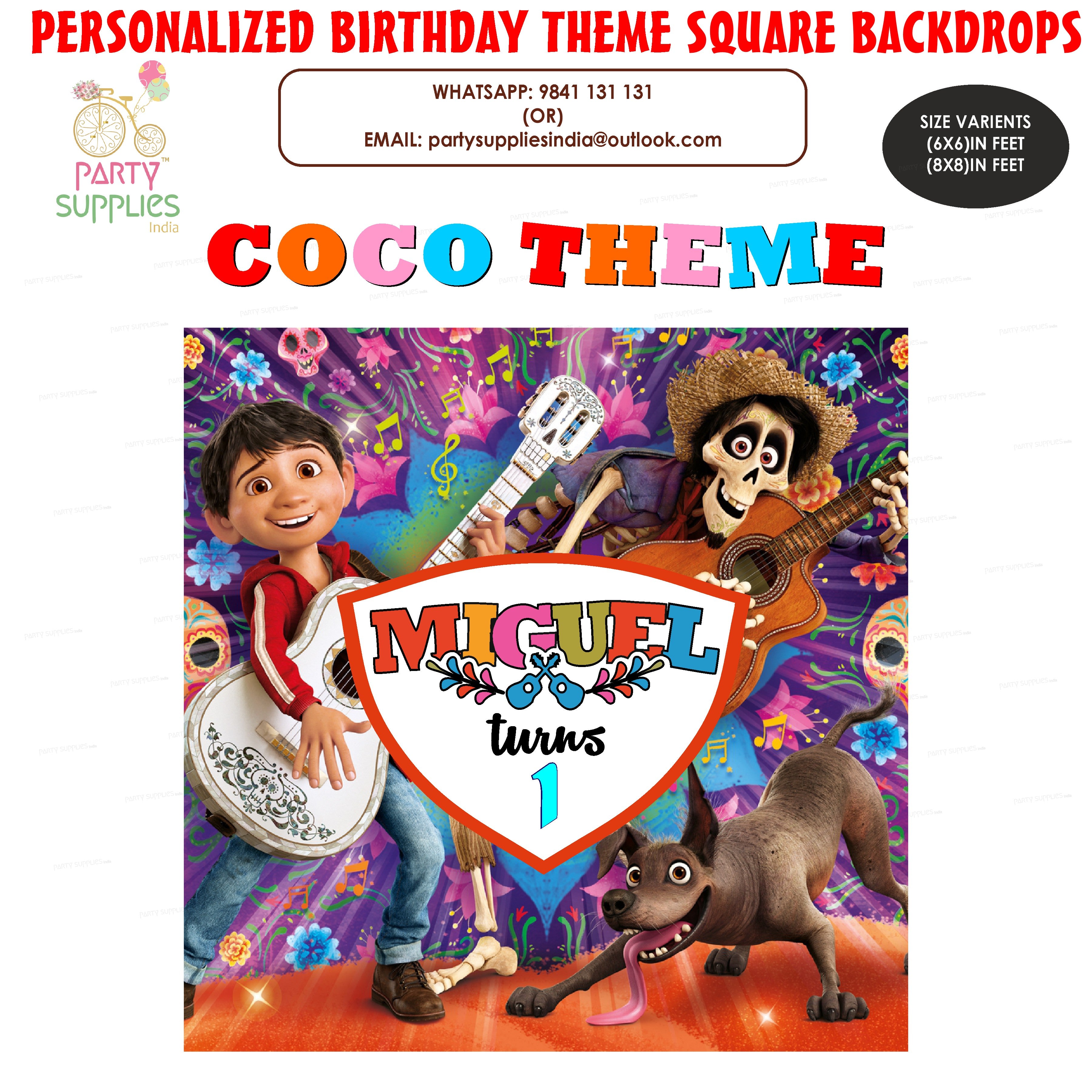 Coco Theme Square Backdrop