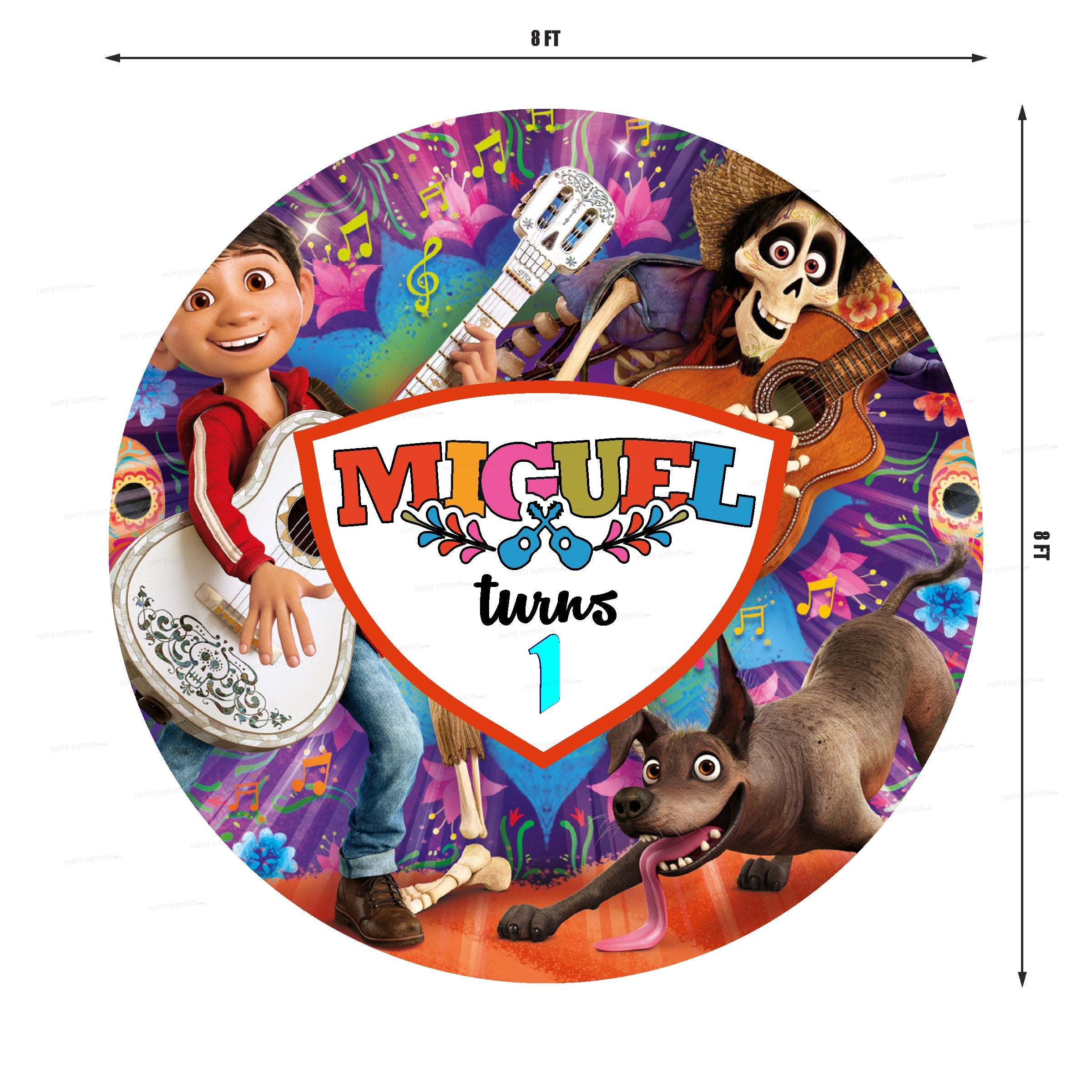 Coco Theme Round Backdrop - image 3 of 4 | Party Supplies India