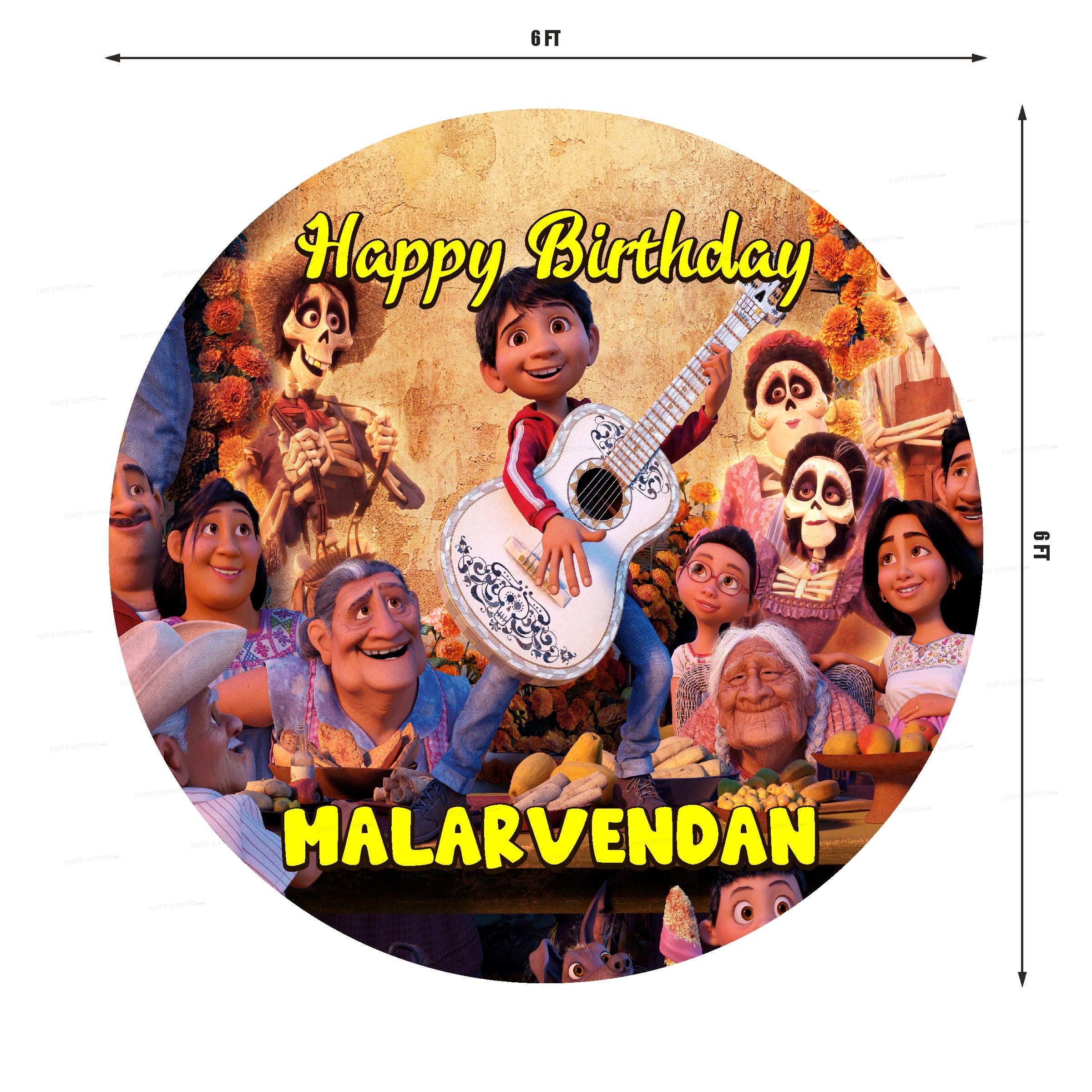 Coco Theme Premium Round Backdrop