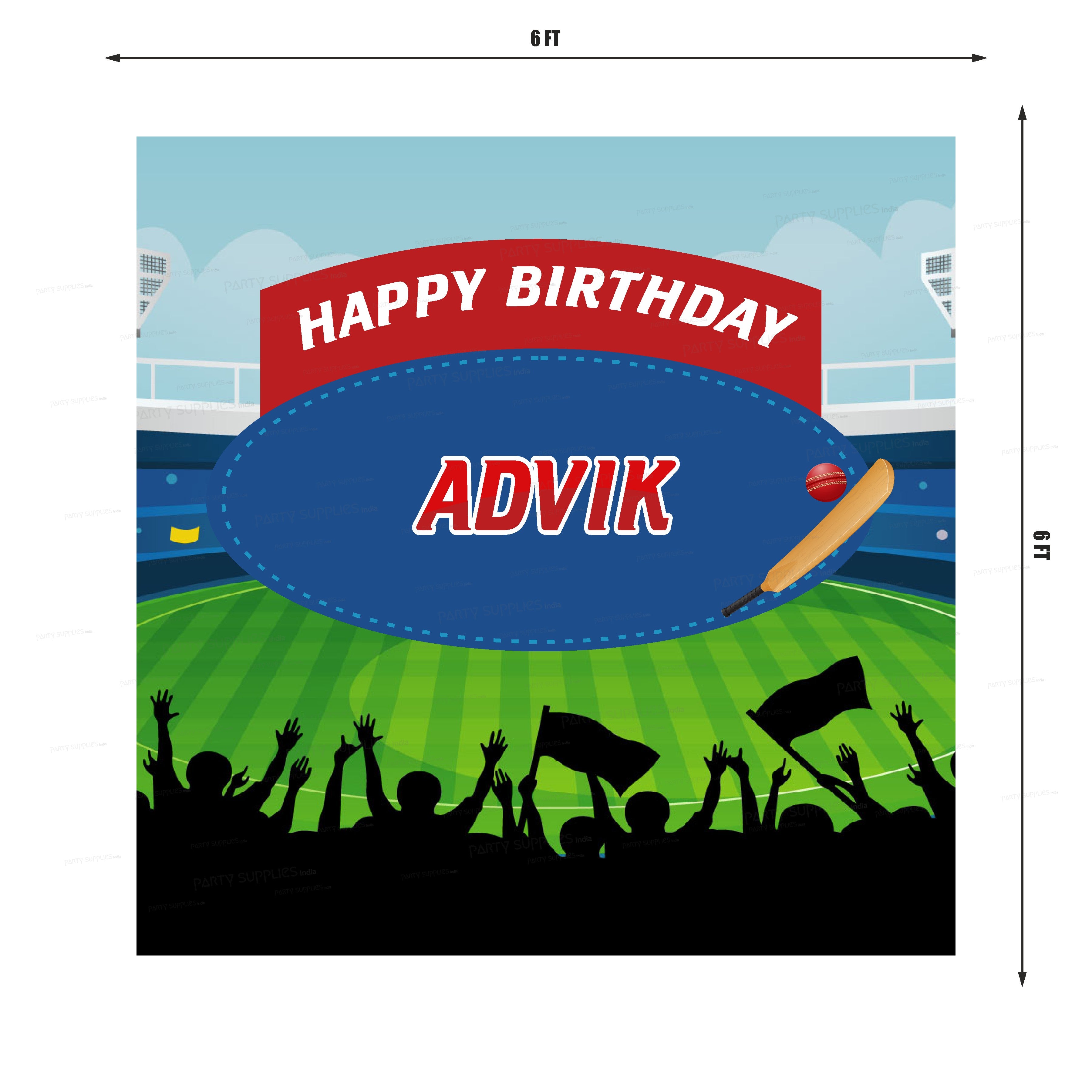 Cricket Theme Customized Square Backdrop