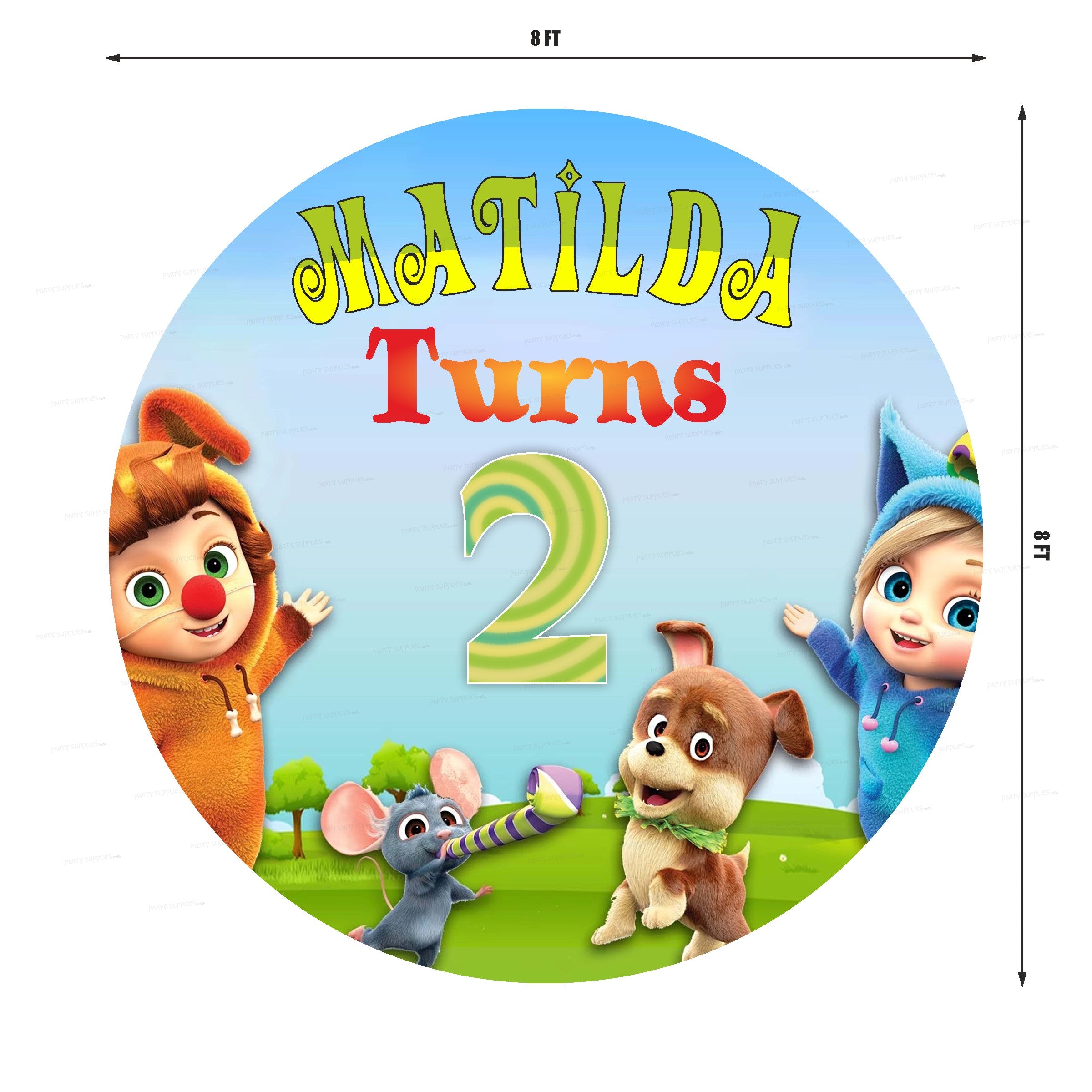 Dave & Ava Theme Round Backdrop