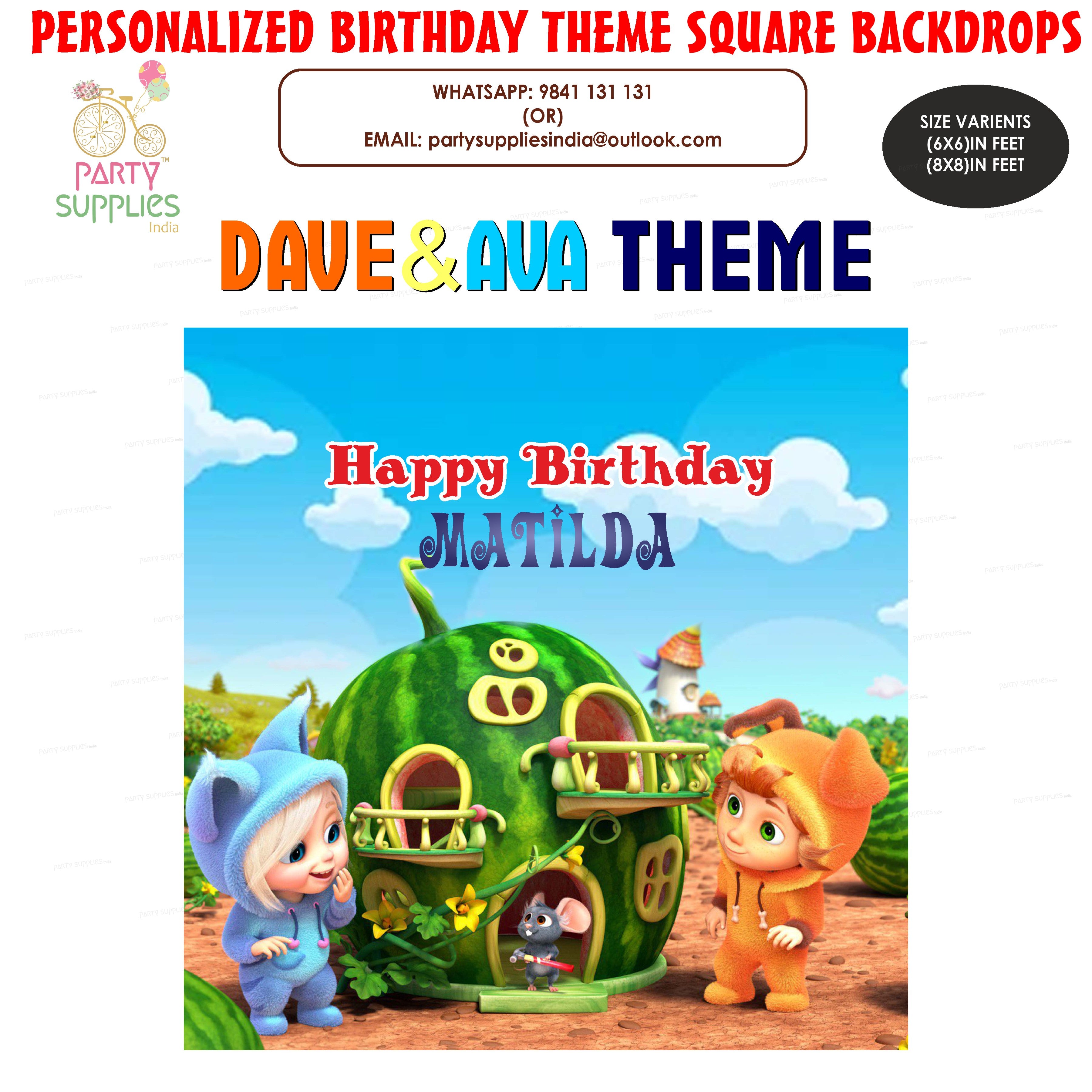 Dave & Ava Theme Square Customized Backdrop
