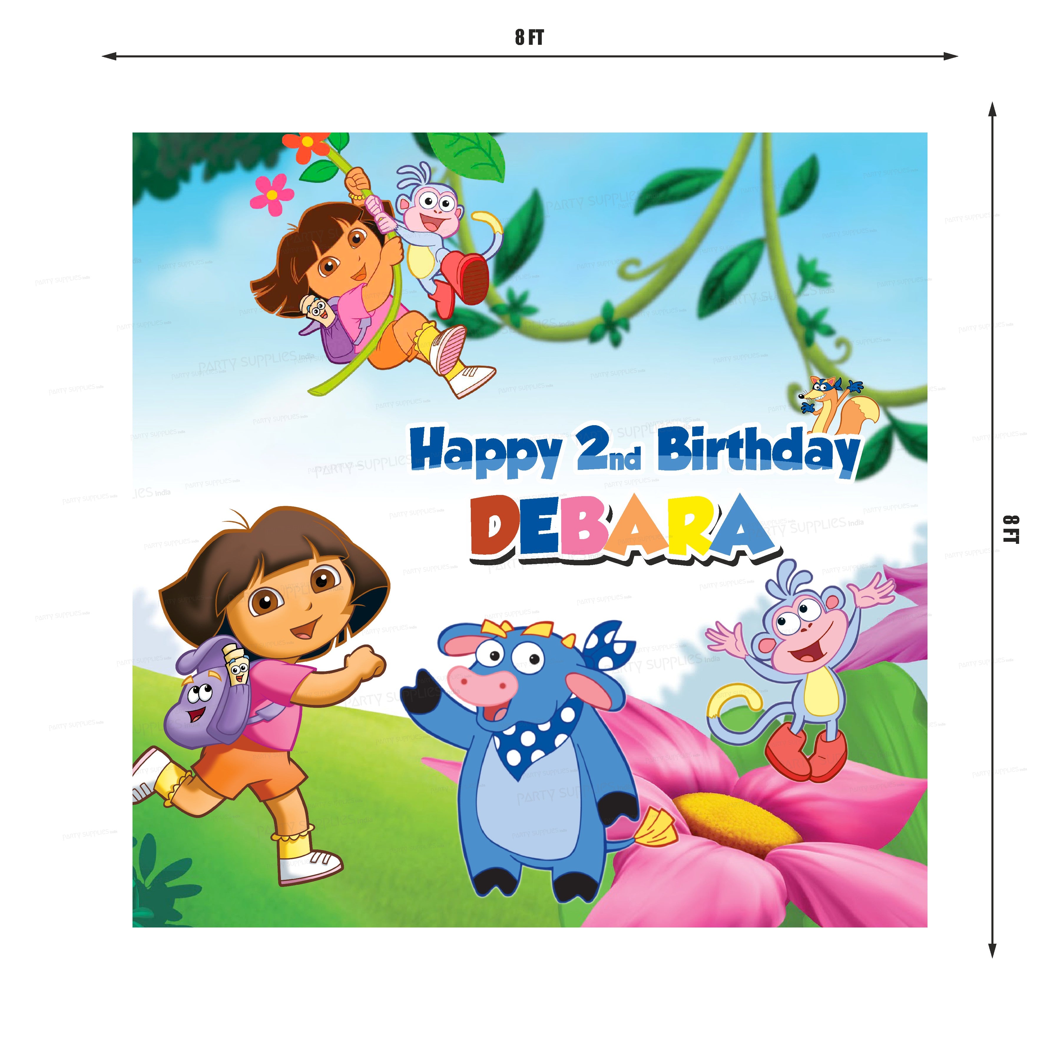Dora Theme Customized Square Backdrop